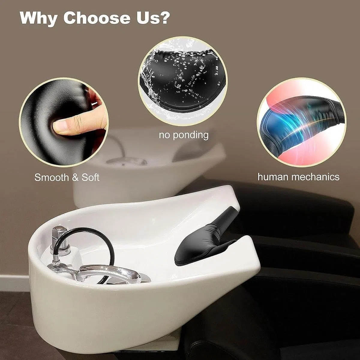 Cojín de Apoyo para El Cuello de Salón, Herramienta para Lavabo de Salón, Almohada Antideslizante para Champú Y Apoyo para El Cuello.