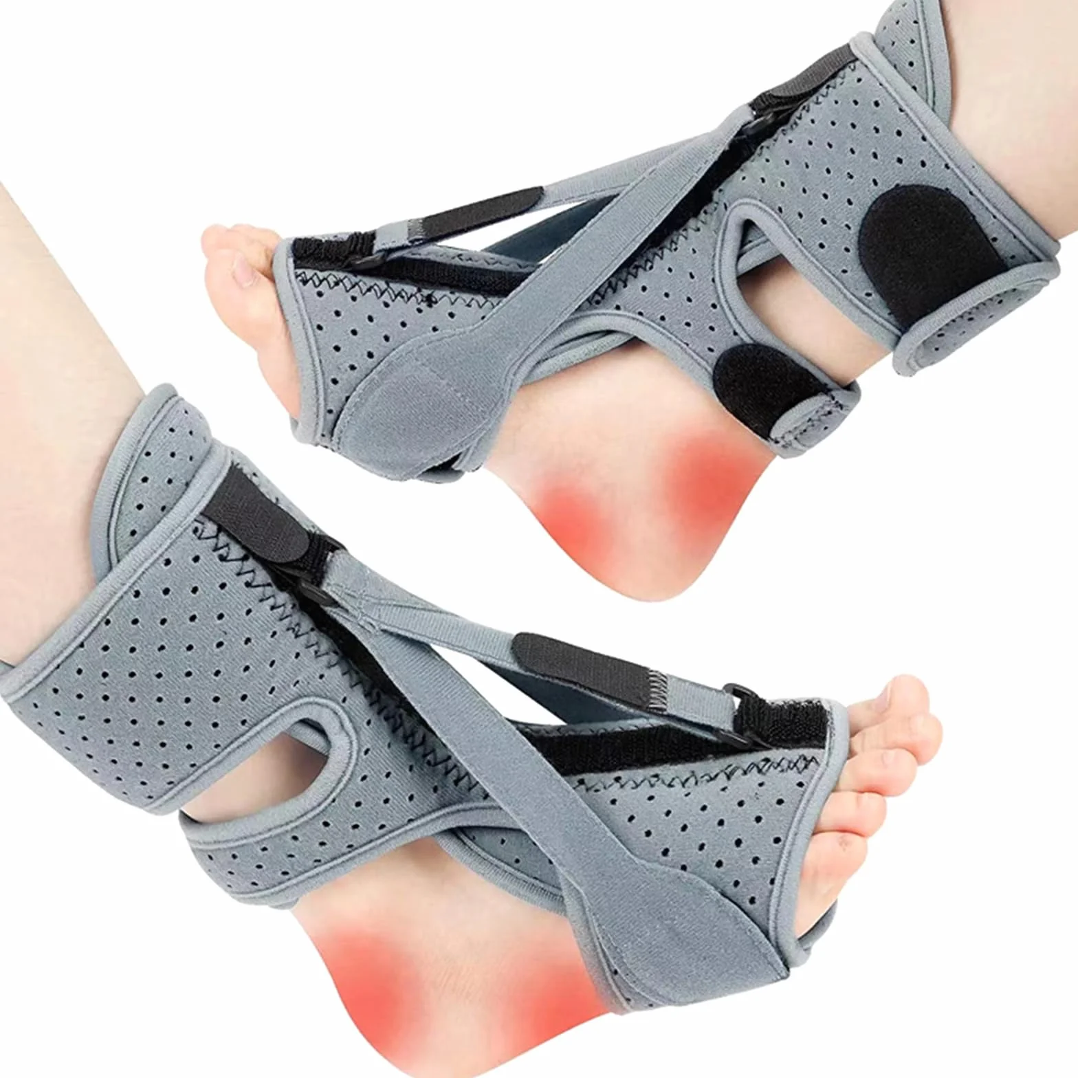 FéRula Nocturna Para Fascitis Plantar Correas Ajustables Fascitis Plantar FéRula Nocturna TalóN Alivio Del Dolor Alivio Del Dolor Tendinitis De Aquiles Vendaje (Gris)