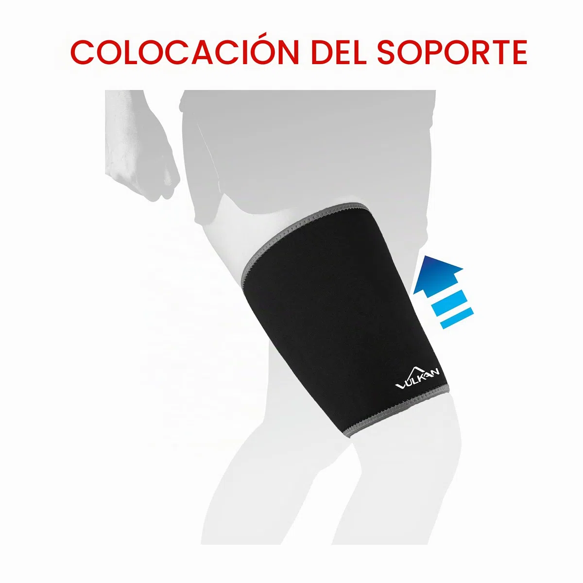 VULKAN Soporte clásico de muslo, mediano, soporte de muslo para estabilidad muscular, manga de compresión de muslo para lesiones y tensiones isquiotibiales, soporte de muslo de neopreno para atletas,
