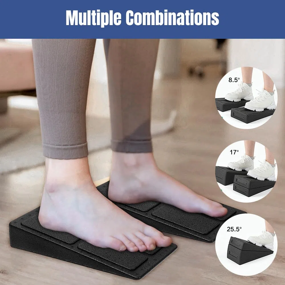 Slant Board, Set de 3 Estirador de Pantorrilla Ajustable Para Tablero Inclinado Camilla de Pantorrilla para Estirar MúSculos Fascias Tendones, Ayuda contra los calambres en Las pantorrillas