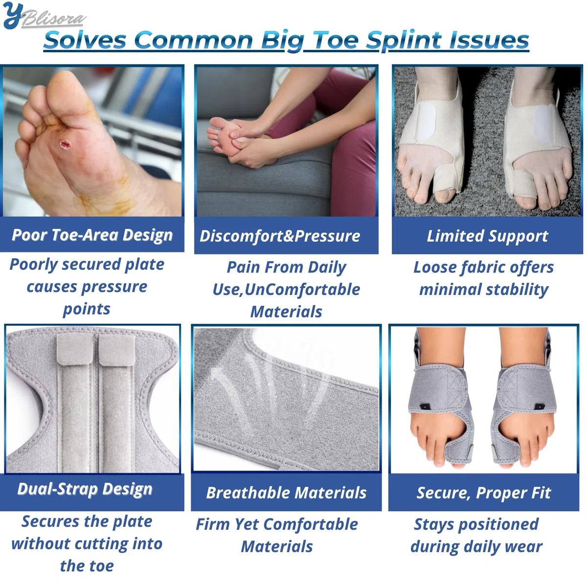 Férula para dedo gordo del pie, soporte Turf Toe para fracturas, lesiones y esguinces, 3 placas de acero inoxidable, correa de talón desmontable y calzador Gris derecho