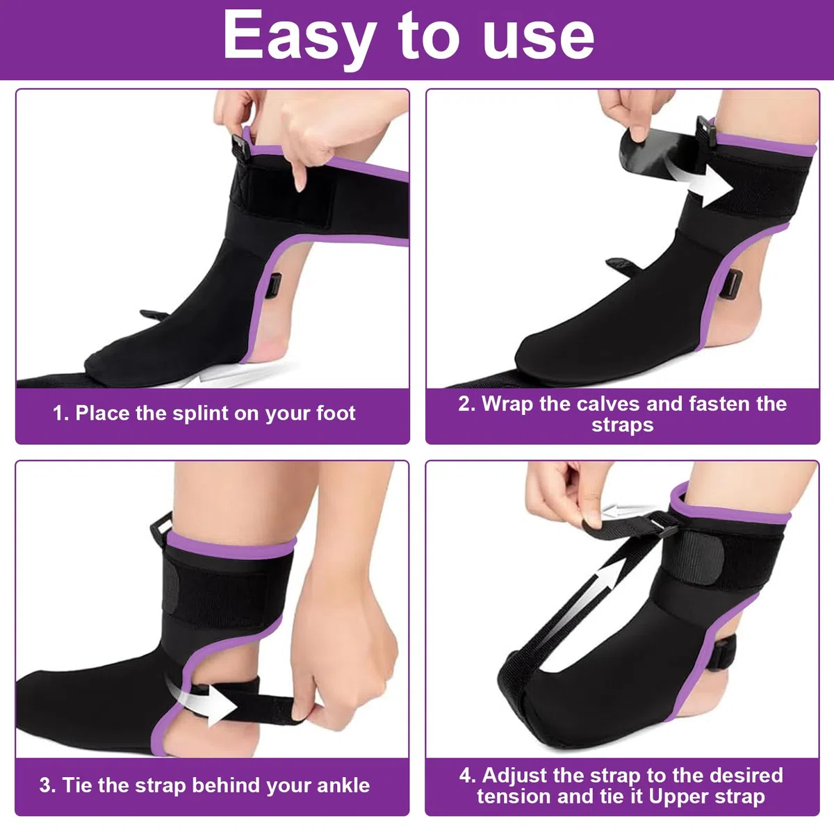 Férula Nocturna Fascitis Plantar Brazalete de Noche Ajustable Transpirable Ferula Fascitis Plantar con Bola de Masaje Puntiaguda para Pies Planos Tendinitis de Aquiles