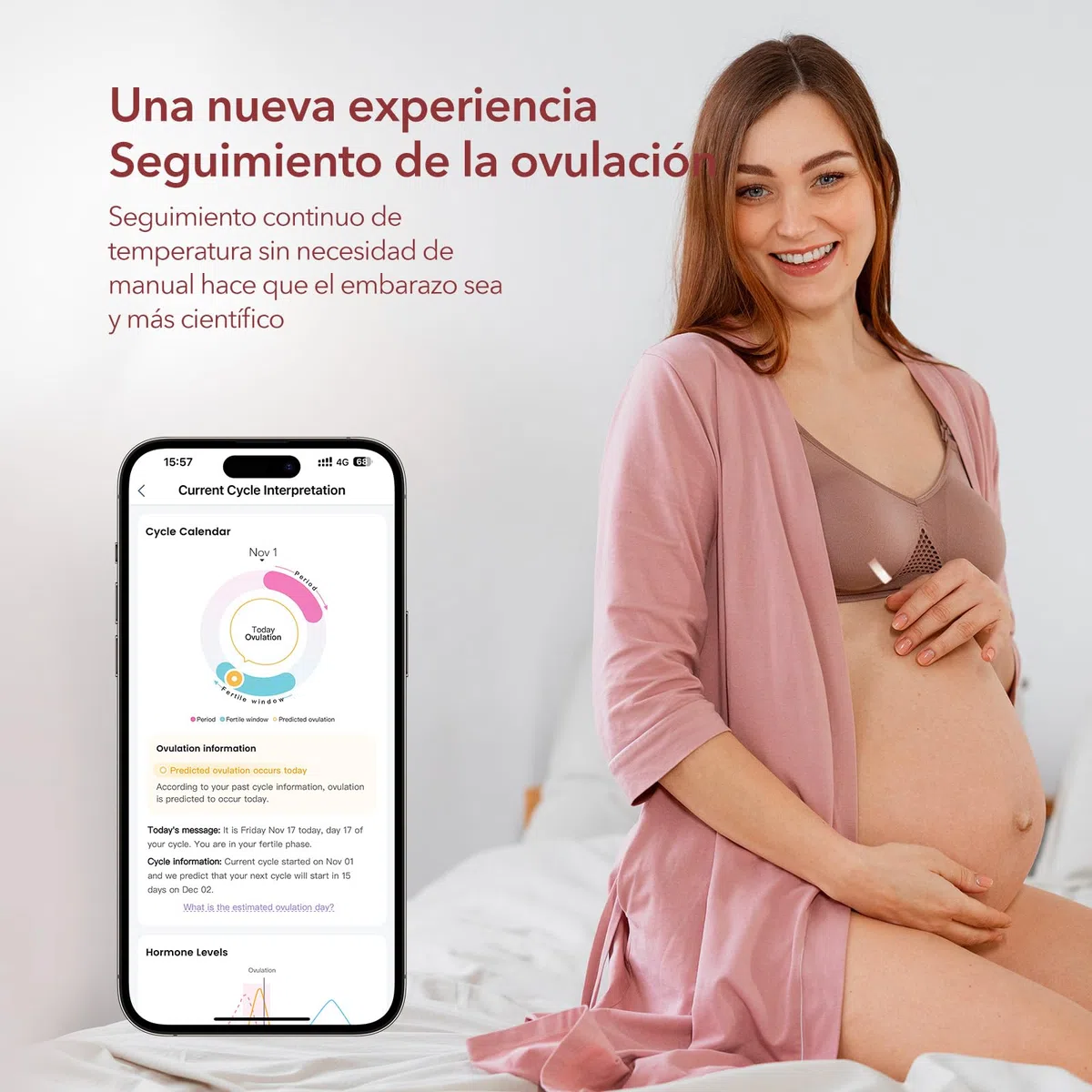 Femometer Anillo Inteligente Seguimiento Fertilidad Ovulación Sensor Temperatura Sincronización Automática Talla 8