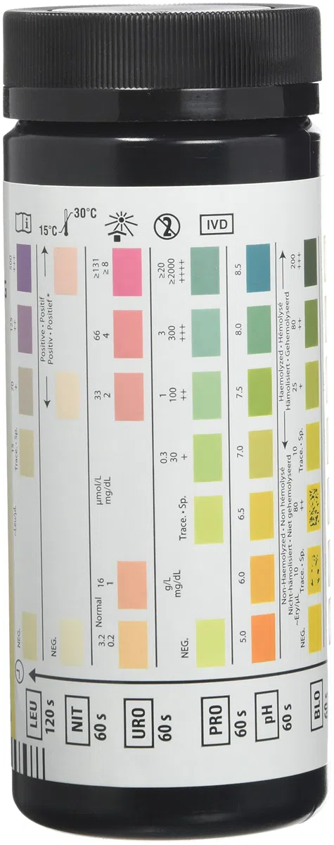 multistix ANÁLISIS DE ORINA TIRAS, pack de 10 , 100 piezas