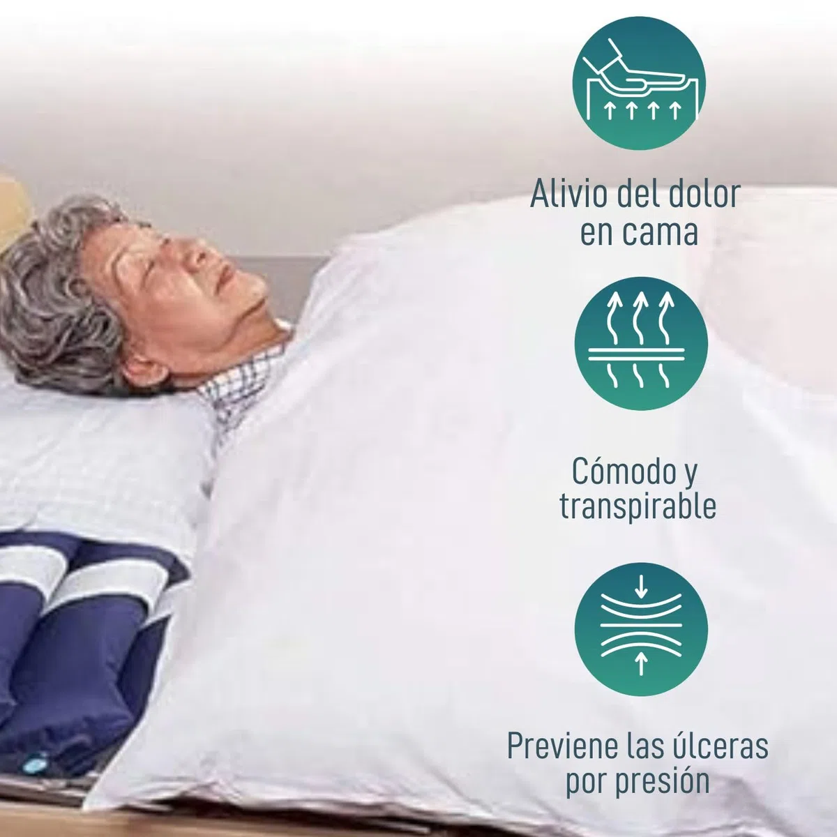 OrtoPrime Colchón Antiescaras con Compresor Silence Confort Incluido - Colchón Anti úlceras - Colchón Aire Antiescaras para Cama - Colchones Antiescaras Escaras 200x86x9,5cm Material ANTIESCARAS
