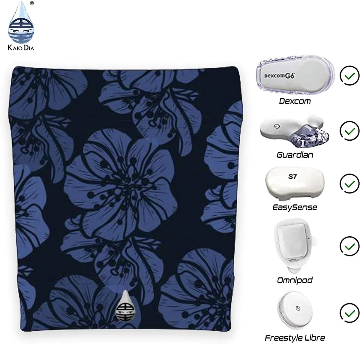Dia-Band, brazalete de sujeción y protección para sensor de glucosa en sangre Freestyle Libre, Medtronic, Dexcom o Omnipod - Banda para diabética cómoda y reutilizable (M (27-30 cm))