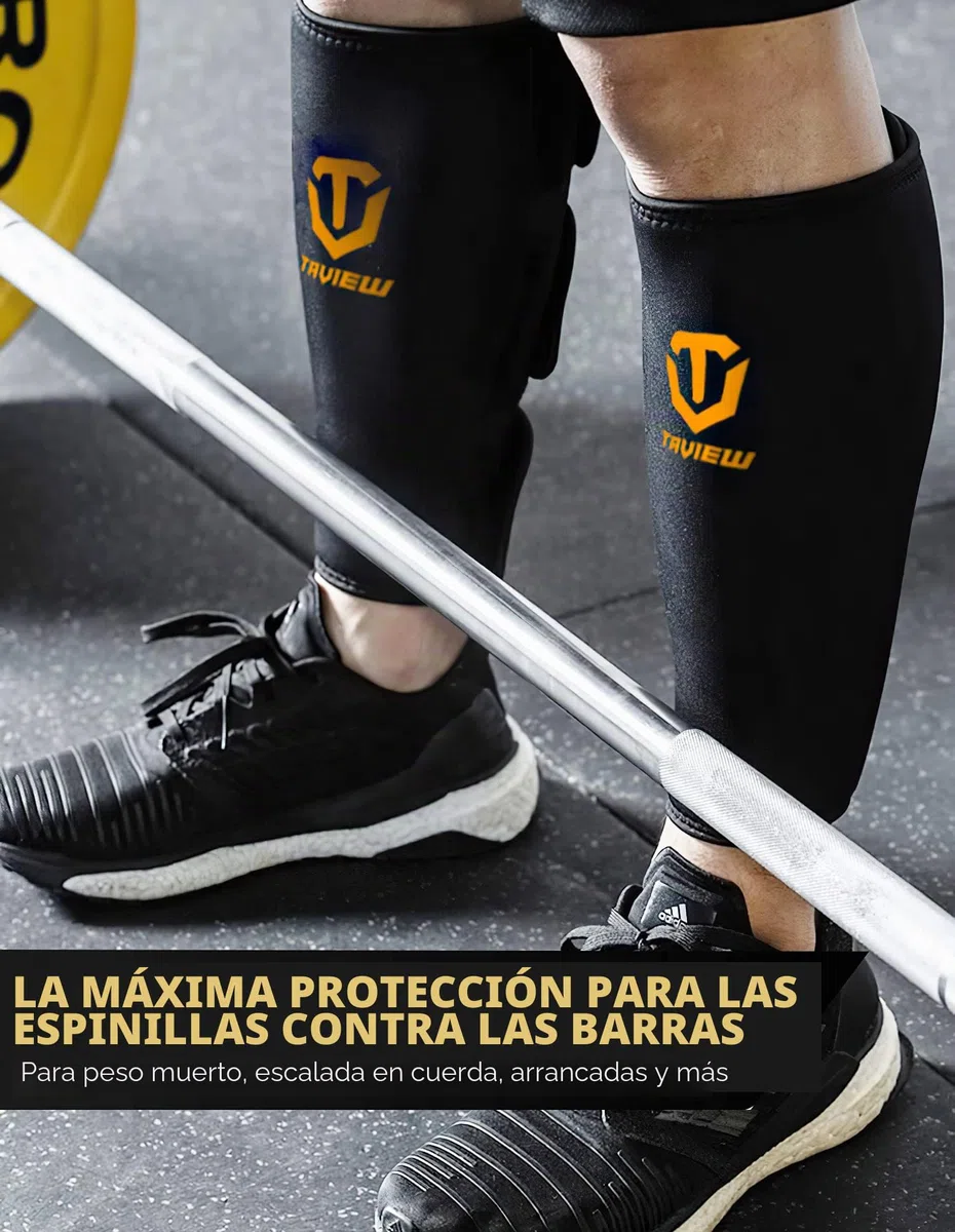 Espinilleras de levantamiento de pesas, soporte de pantorrilla, neopreno de 5 mm de grosor para espinilleras EasyWear Deadlift, pantalones y mallas de entrenamiento