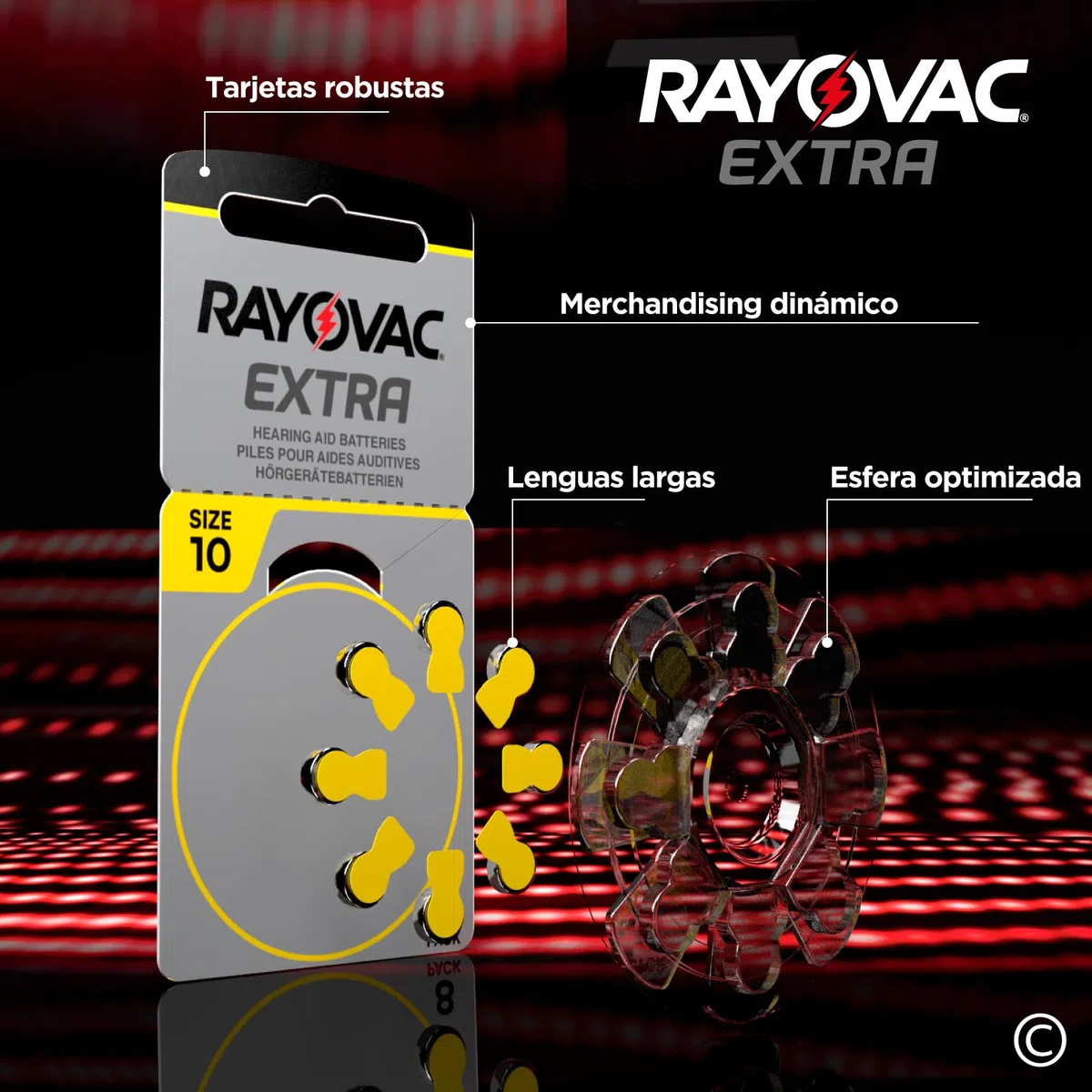80 Pilas para audífonos Rayovac Extra Medida 10 – 10 blísteres de 8 Pilas