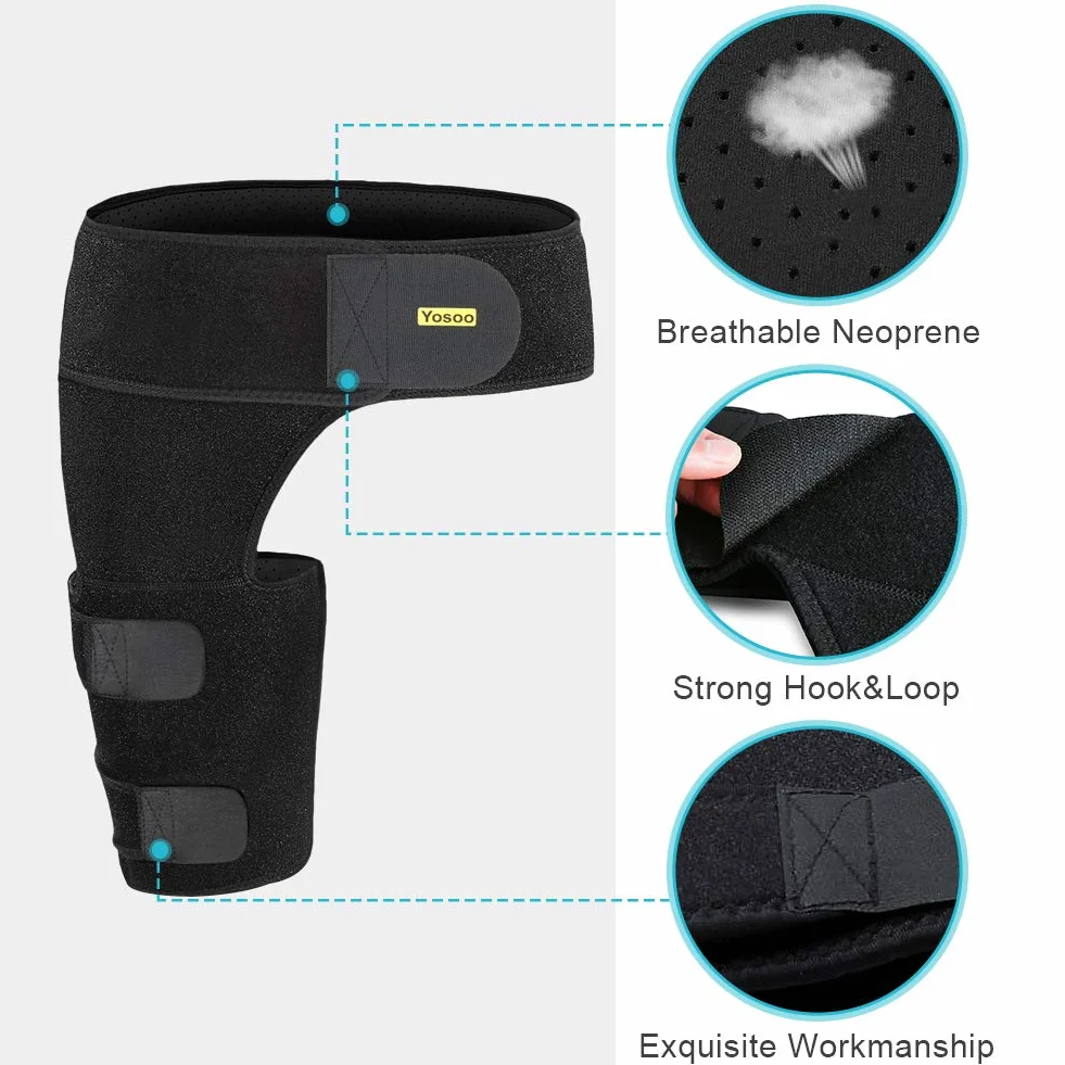 Muslera Soporte muslo, Soporte de Compresión para Cadera, Soporte para Ingle del Muslo, Manga de Compresión Muslo para Cuádriceps, Lesiones en las Articulaciones, Tensión Muscular Hombres Mujeres