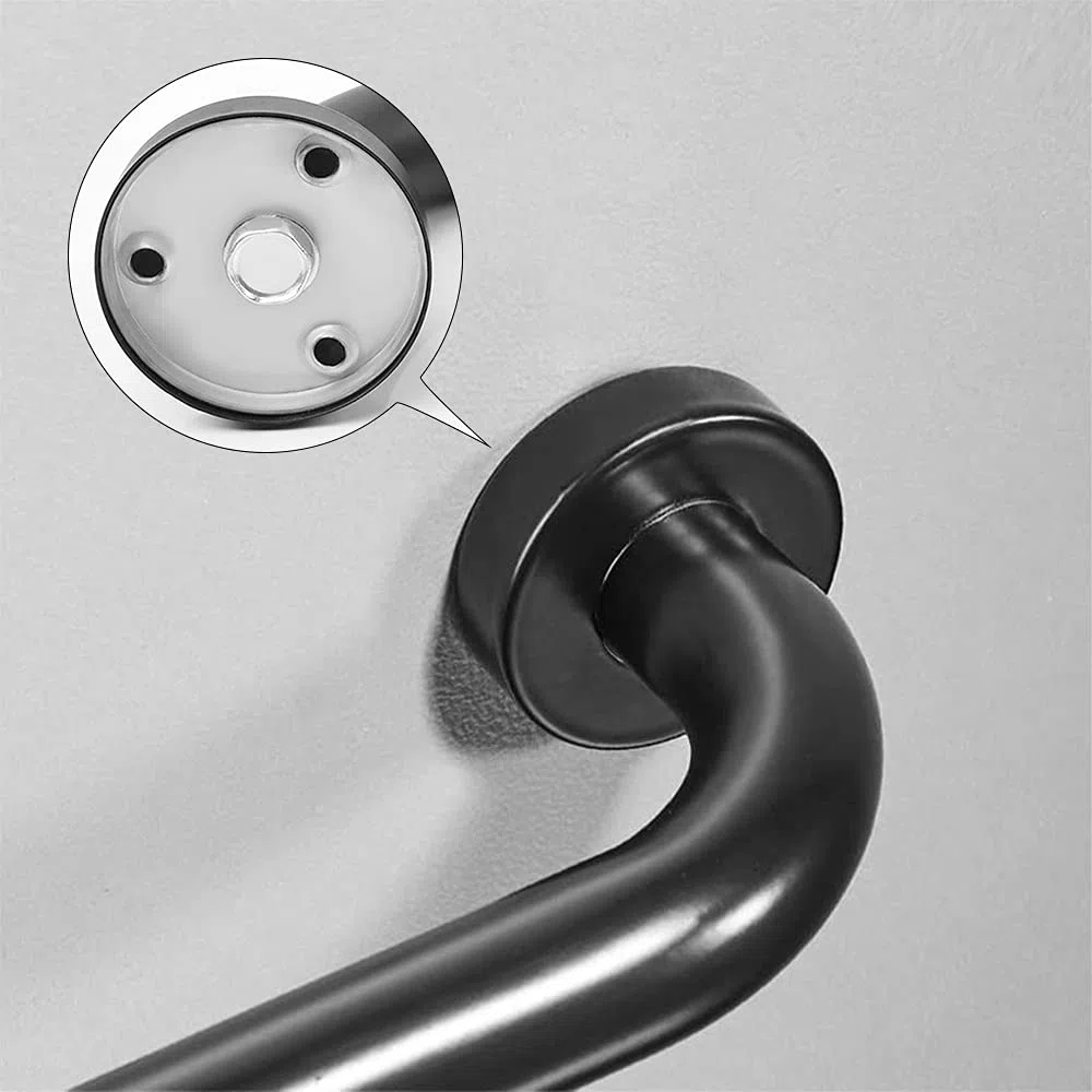 Asa de Seguridad para Baño Barra Soporte Ducha Acero Inoxidable Toallero de Ducha de Antideslizante Soporte Asidero de Ducha para Barandas para Ancianos y Niños, Negro