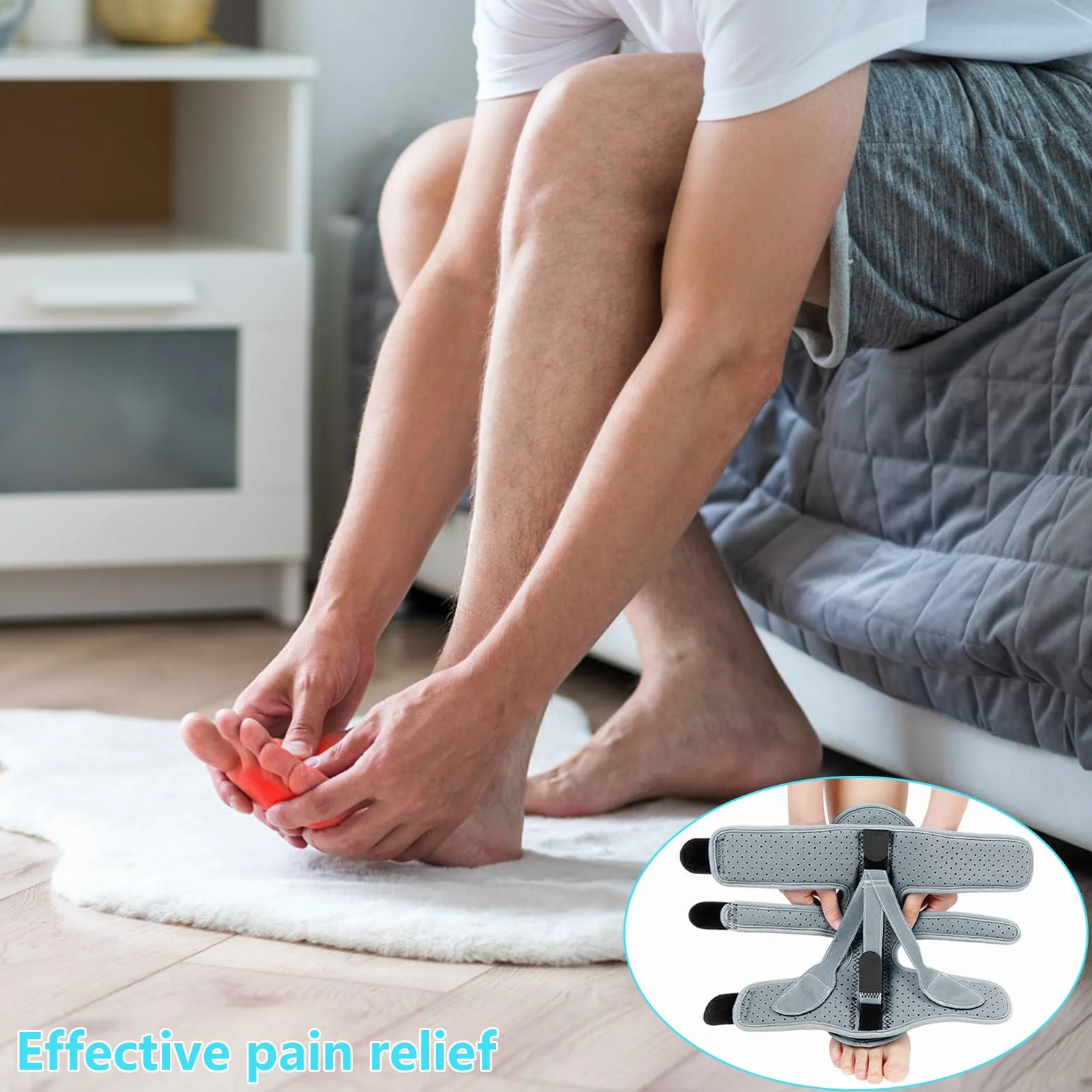 FéRula Nocturna Para Fascitis Plantar Correas Ajustables Fascitis Plantar FéRula Nocturna TalóN Alivio Del Dolor Alivio Del Dolor Tendinitis De Aquiles Vendaje (Gris)