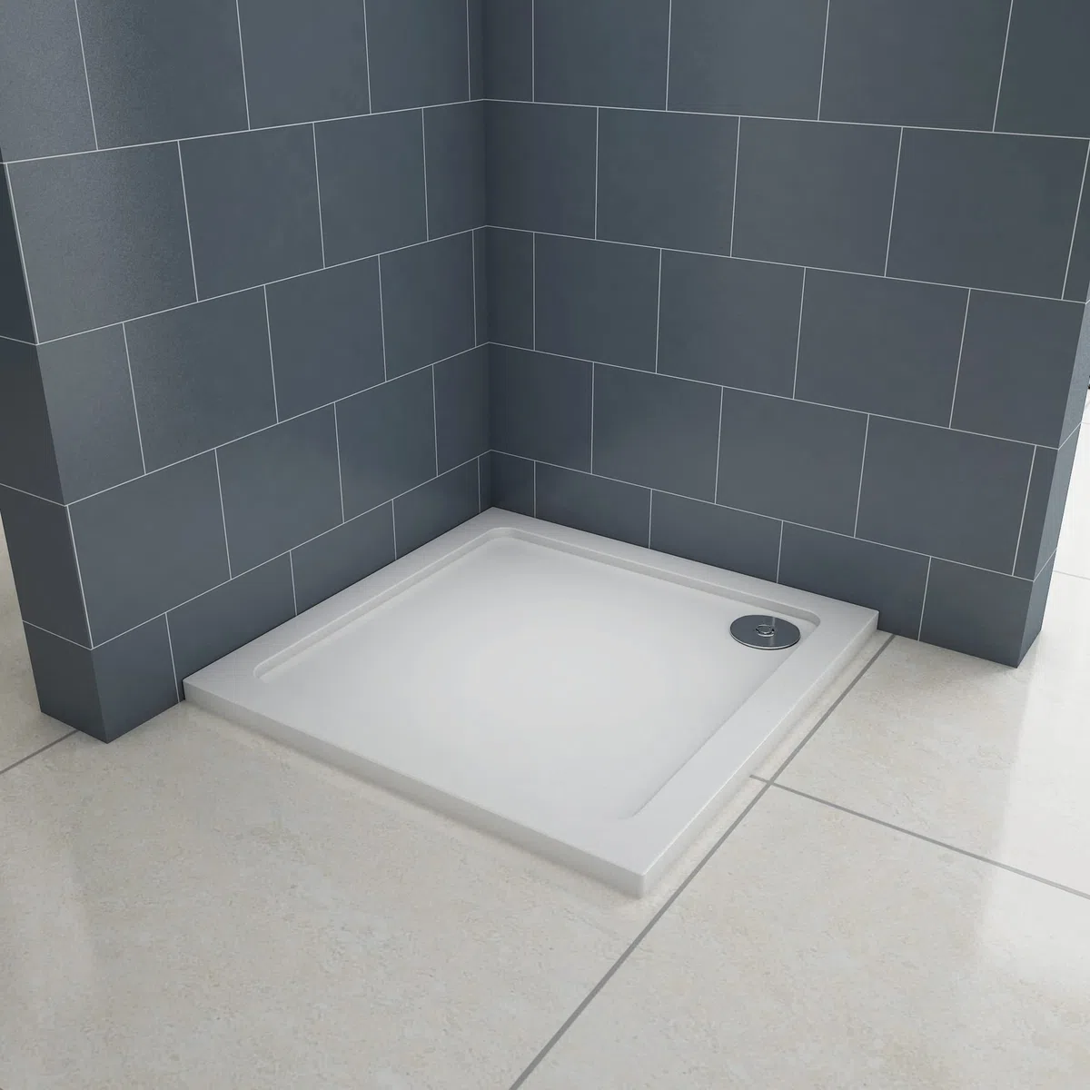 Ducha Casa 70x70cm Plato de ducha rectangular antideslizante y antibacteriana, las piezas desagüe incluido
