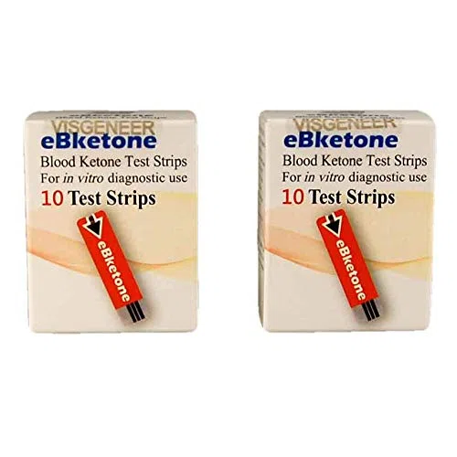 20 tiras para medición de la cetona en sangre, compatibles con el medidor eBketone