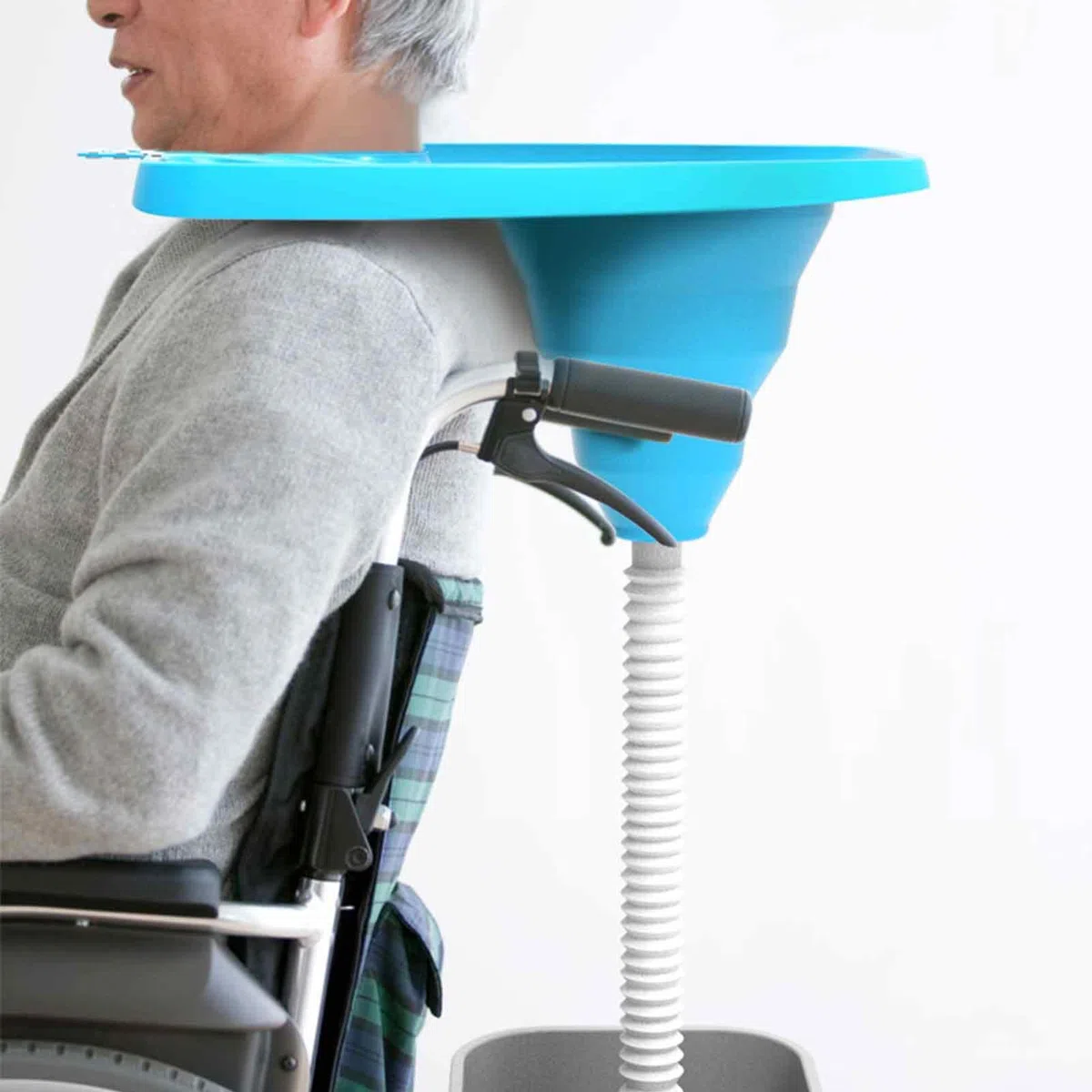 lavacabezas portatil para postrados en cama,Lavado de pelo en la cama plegable lavabo de champú,Salón móvil con tubo de drenaje, para personas mayores con discapacidad Embarazo Paciente