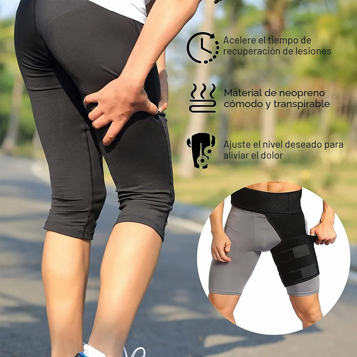 Manga de compresión para muslos para aliviar el dolor de ciática, soporte de compresión para piernas, caderas, ciática, cuádruple, tensiones musculares, estabilizador de apoyo para las articulaciones