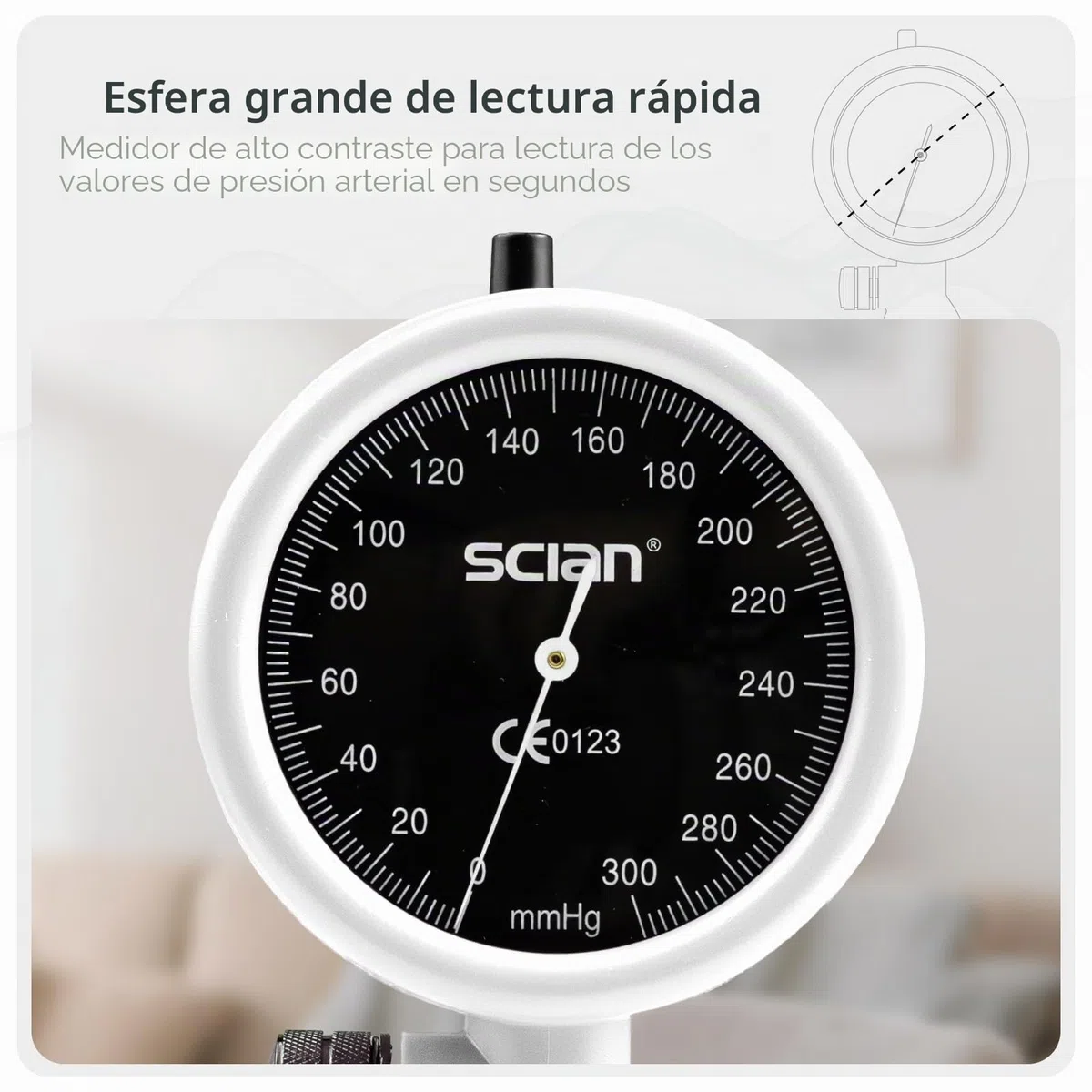SCIAN - Tensiómetro manual de brazo aneroide con brazalete europeo (22-42 cm), incluye bolsa de transporte para enfermeras, médicos y personas mayores