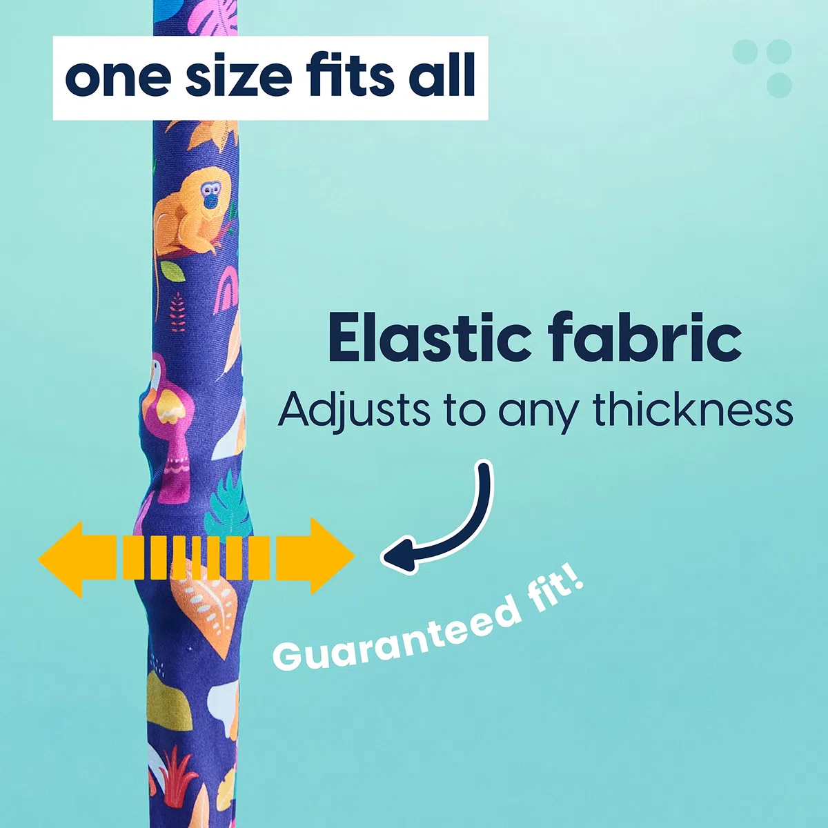 myCover Zebra - 2 fundas modernas para muletas y bastones, se adapta a todas las muletas y bastones, tejido elástico, lavable