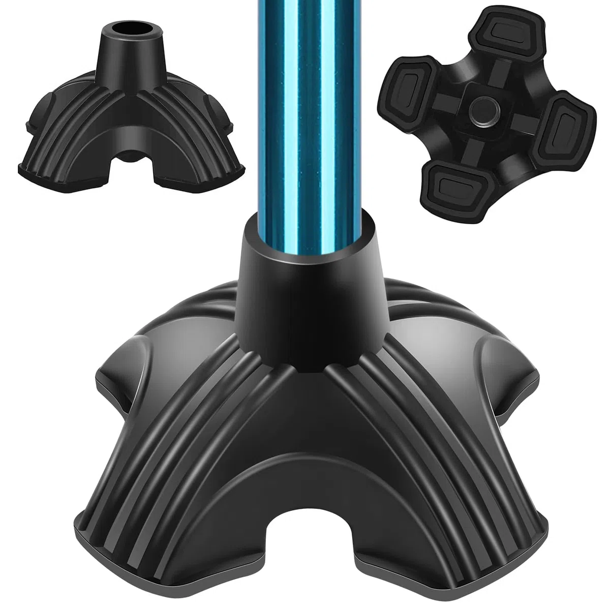 supregear Tacos Muletas Independiente, Antideslizantes Contera de Goma para Muletas y Bastones, Tacos de Goma Bastones, Negro
