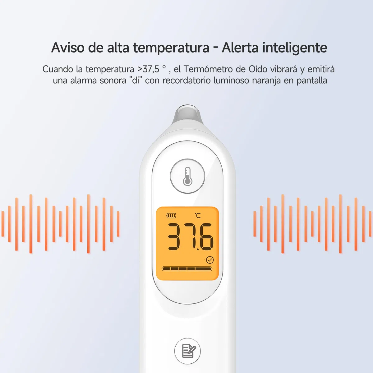 yuwell Termómetro de oído para niños y adultos, termómetro digital por infrarrojos ideal para uso doméstico, lectura precisa instantánea y alarma de fiebre con estuche de almacenamiento