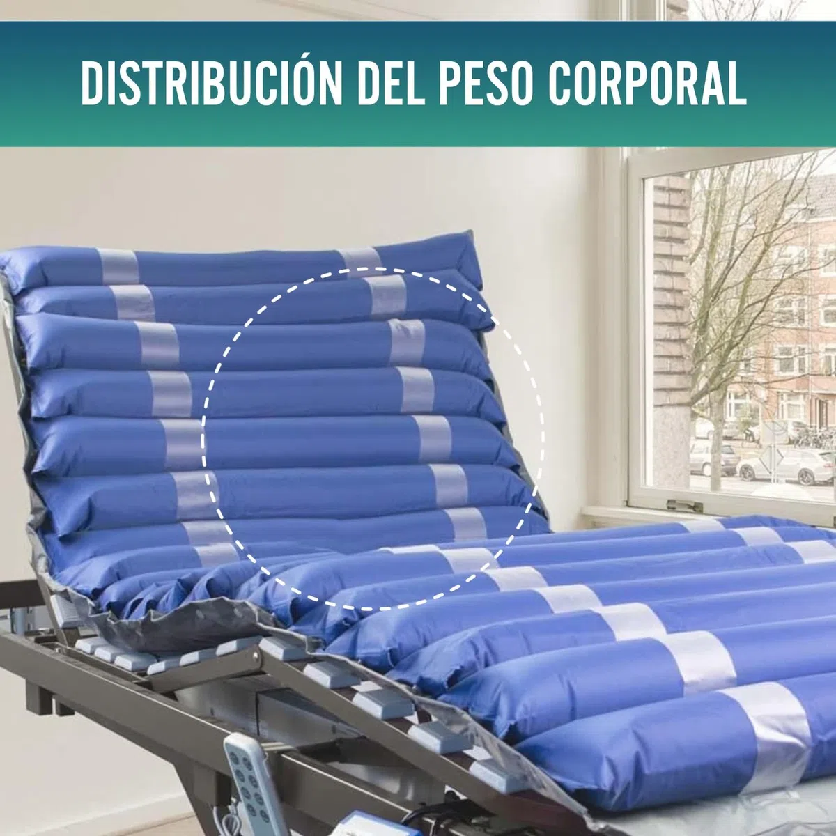 OrtoPrime Colchón Antiescaras con Compresor Silence Confort Incluido - Colchón Anti úlceras - Colchón Aire Antiescaras para Cama - Colchones Antiescaras Escaras 200x86x9,5cm Material ANTIESCARAS