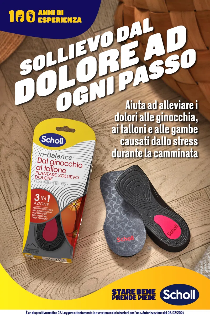 Scholl In-Balance - Plantilla de alivio del dolor de rodilla a talón, plantillas con gel amortiguador de doble capa con soporte flexible, talla S (37-39,5), 1 par