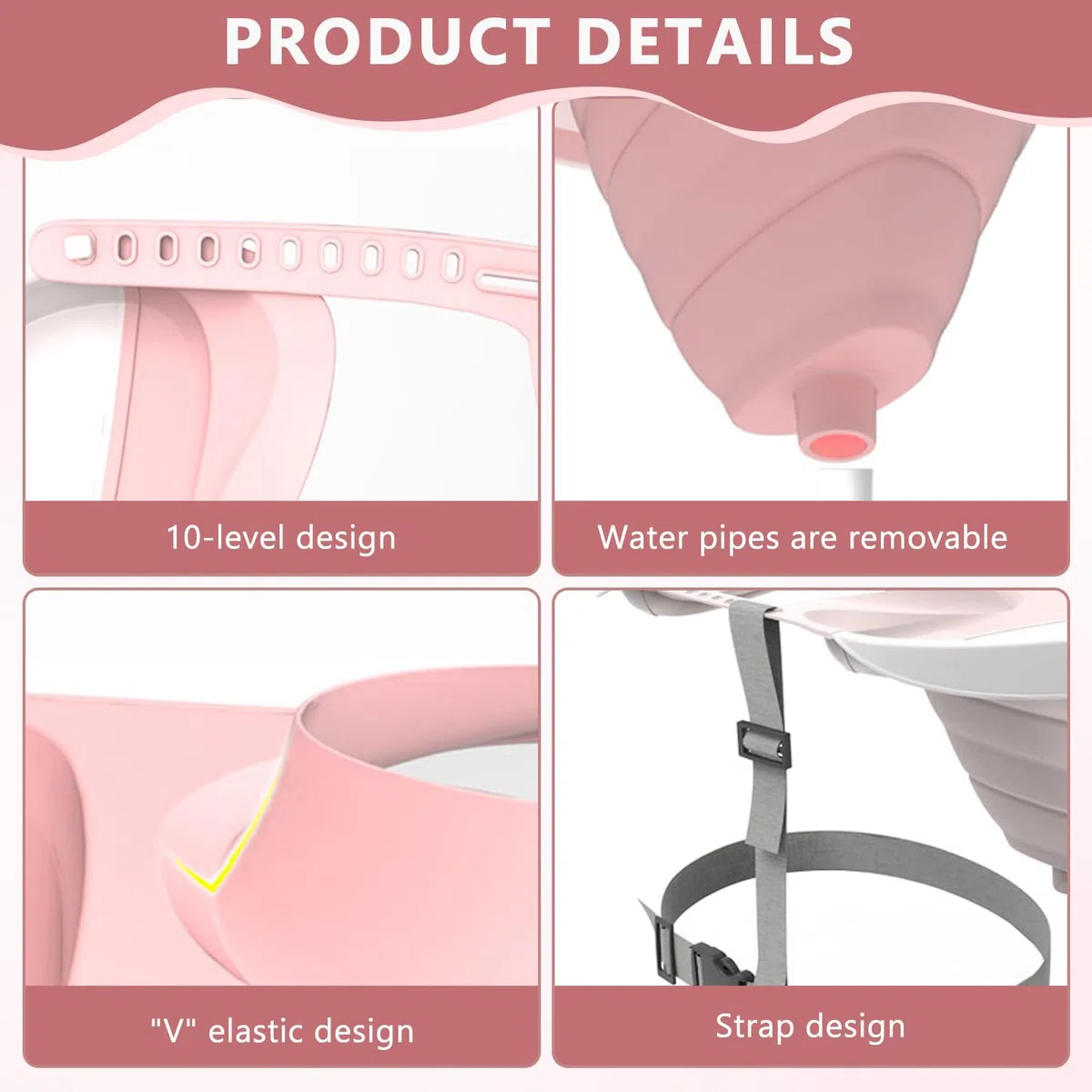 Lavacabezas Plegable, Lavacabezas Portatil con Tubo Desagüe, Lavacabezas Portátil TPE para Personas Encamadas, Herramienta Lavar Cabello para Mujeres Embarazadas y Personas con Movilidad Reducida (C)
