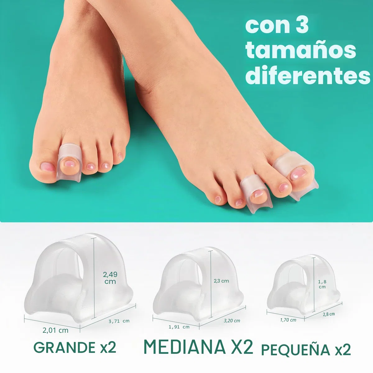 Welnove Corrector de dedos en martillo, enderezador de dedos rizados, dedos rotos, corrector de juanetes para mujeres y hombres, 3 tamaños diferentes (transparente)