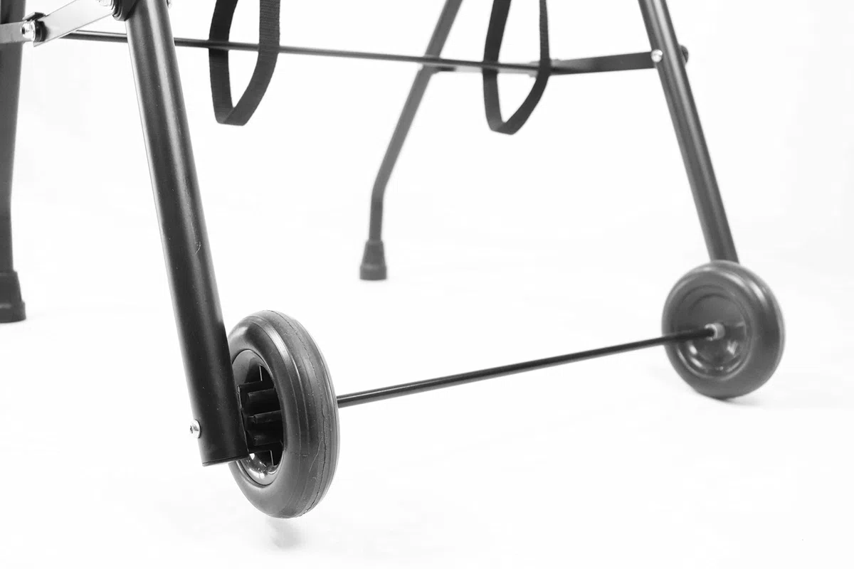 Andador para Ancianos Plegable 2 Ruedas, Aluminio Ligero, Personas Mayores, Negro