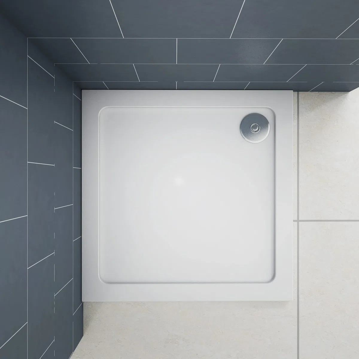Ducha Casa 70x70cm Plato de ducha rectangular antideslizante y antibacteriana, las piezas desagüe incluido