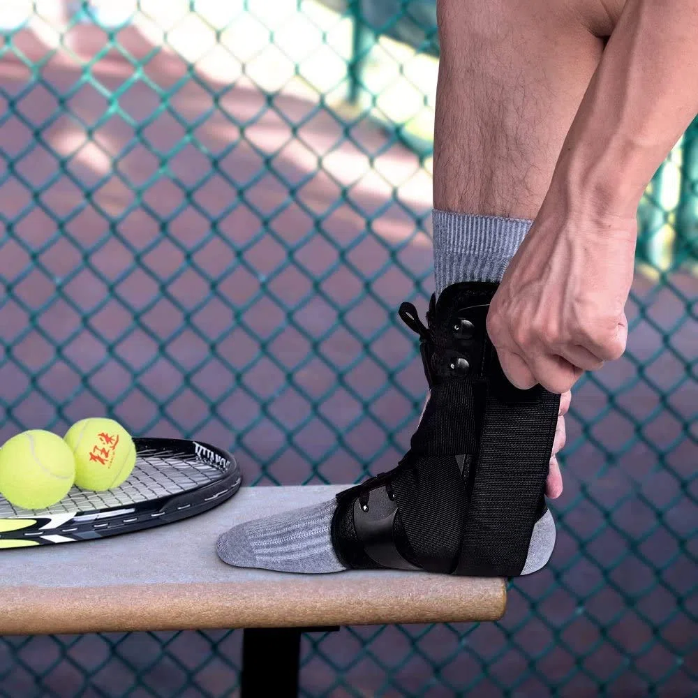 Kuangmi Tobillera Deportiva para Esguince de Tobillo, Soporte Stabilizador Ajustable, Tobilleras para Baloncesto, Running, Volleyball, Ayuda en Rehabilitación y Prevención de Lesiones, 1 unidad, L