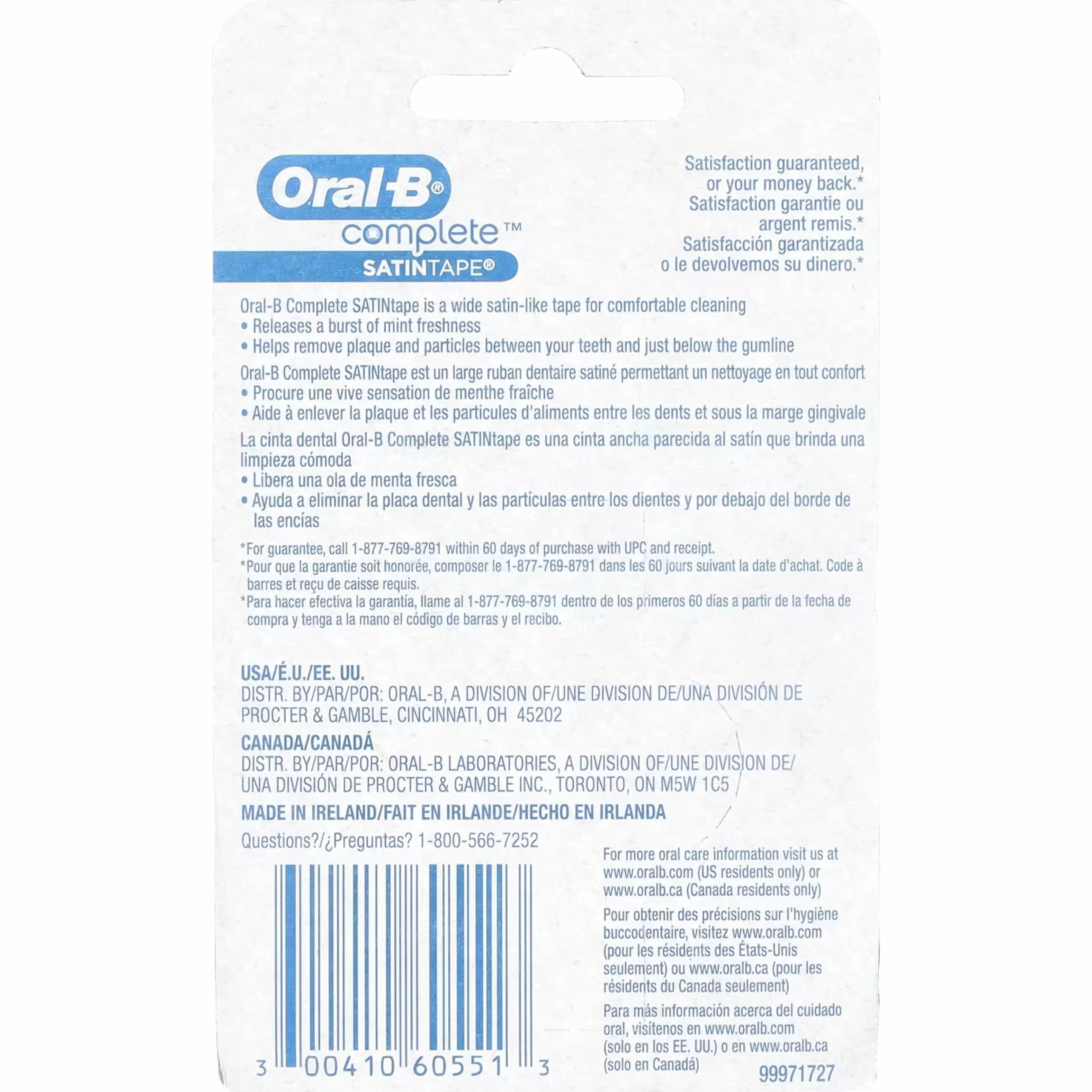 THREE PACKS of Oral B Satin Tape Mint by Oral-B