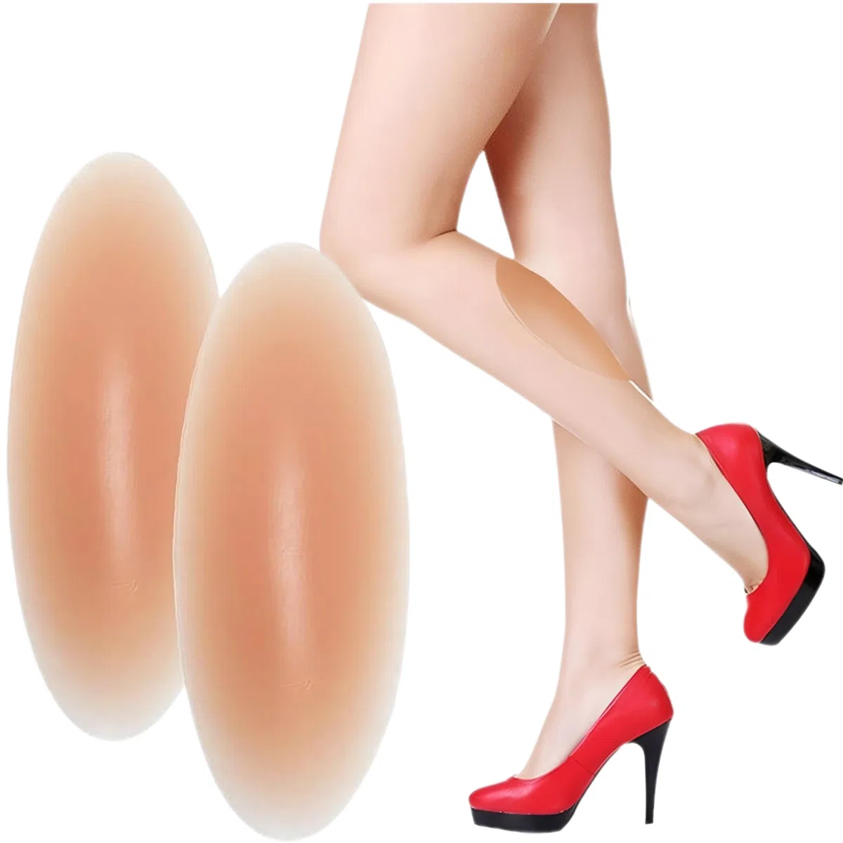 144g/par Corrector de Piernas Correcta de la Pierna Mujeres Almohadillas para Pantorrilla correctores para piernas Autoadhesivas para piernas torcidas o Delgadas (color de piel)