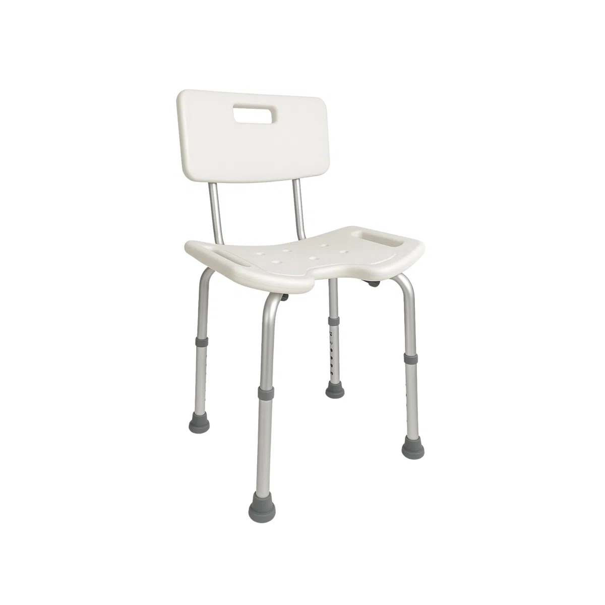 Mobiclinic, Silla de baño, Marisma, Taburete Ducha, Marca española, Asiento en u, Ortopédica, Altura Regulable, con Respaldo, Conteras Antideslizantes, para Personas Mayores, Movilidad Reducida