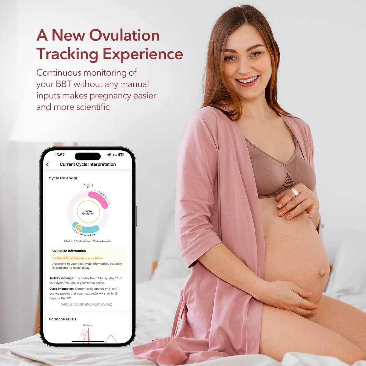 Femometer Anillo Inteligente Seguimiento Fertilidad Ovulación Sensor Temperatura Sincronización Automática Talla 8