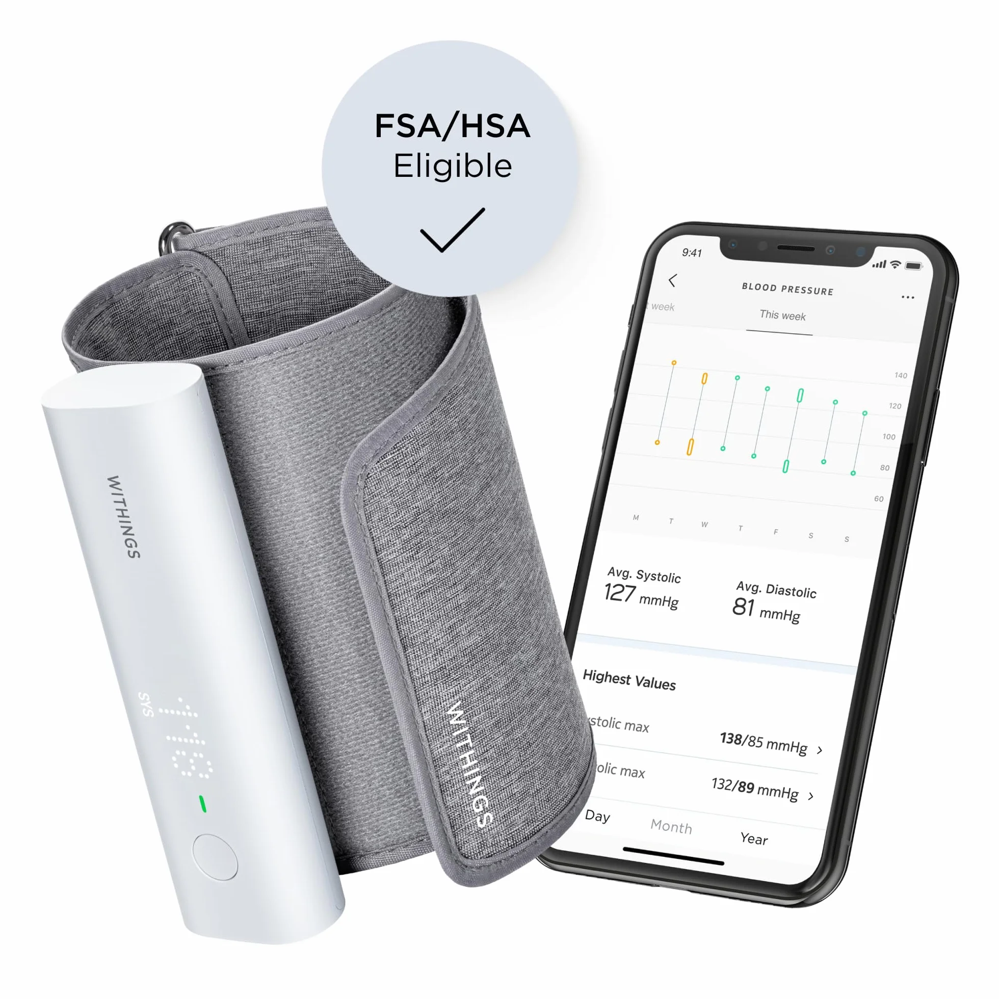Withings BPM Connect Tensiómetro de brazo digital Bluetooth Wifi