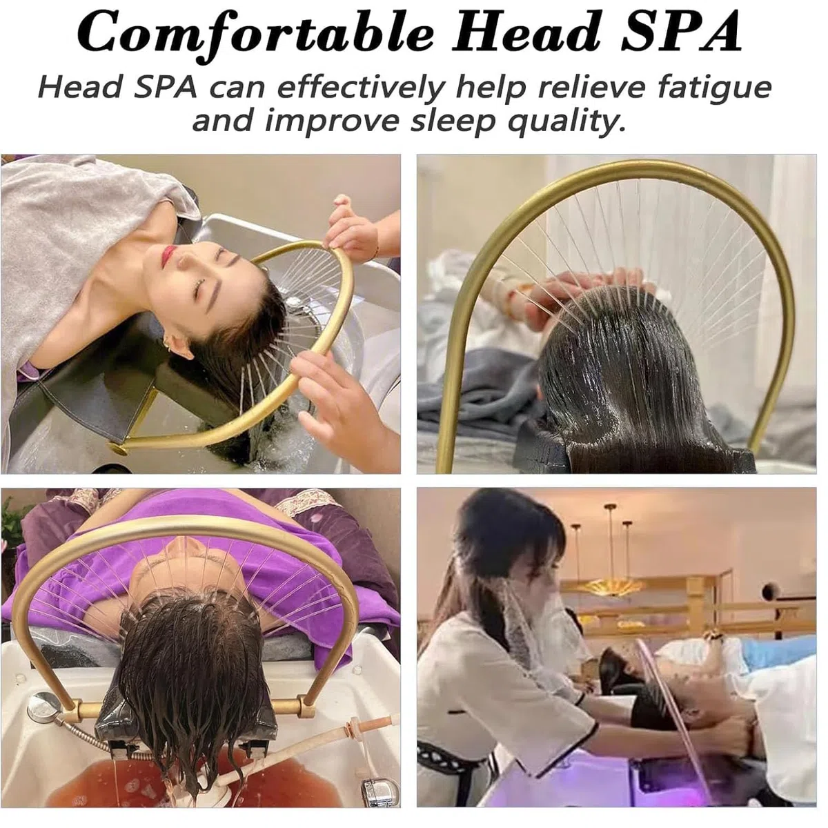 Cuenco de champú para peluquería, equipo de spa para la cabeza, con depósito de almacenamiento de agua de 60 L, doble control de circulación de agua, para salones y spas mesa de masaje