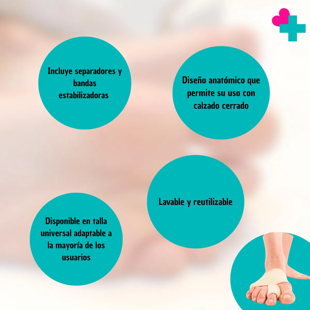 GERCARE Corrector de Dedos del Pie con Almohadilla Metatarsal | Separador de Dedos Ajustable con Banda Elástica | Alivio de Metatarsalgia, Dolor en Antepié y Alineación del Dedo