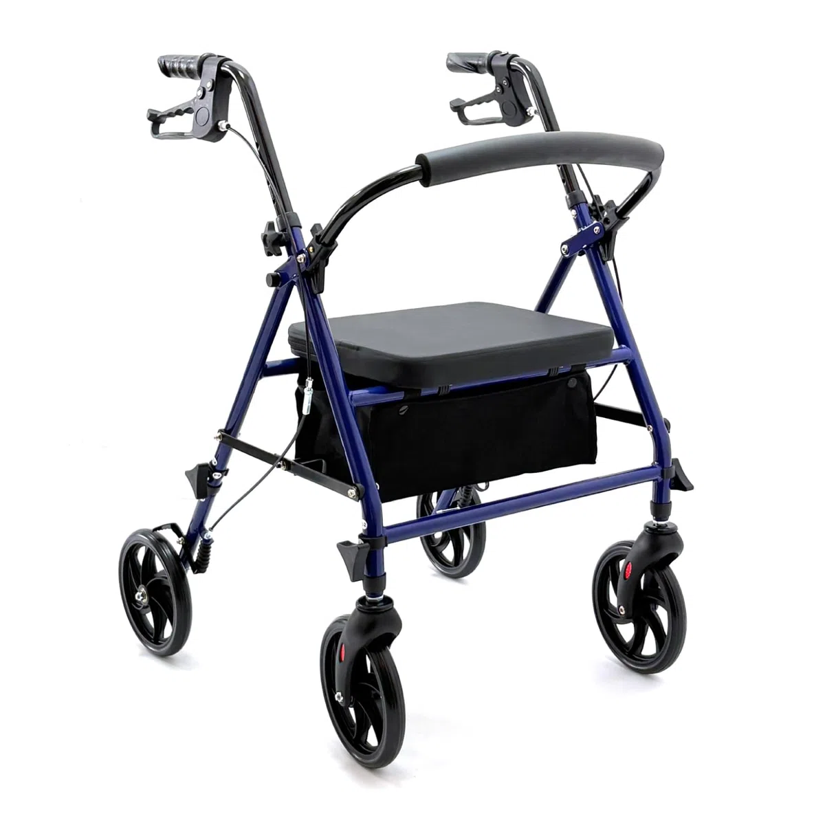 VED Andador para Ancianos con Asiento y Frenos, Andadores Adultos Plegables de 4 Ruedas, Andadores para Ancianos Estrechos para Casa, Regalo Ideal para Personas de 90 Años