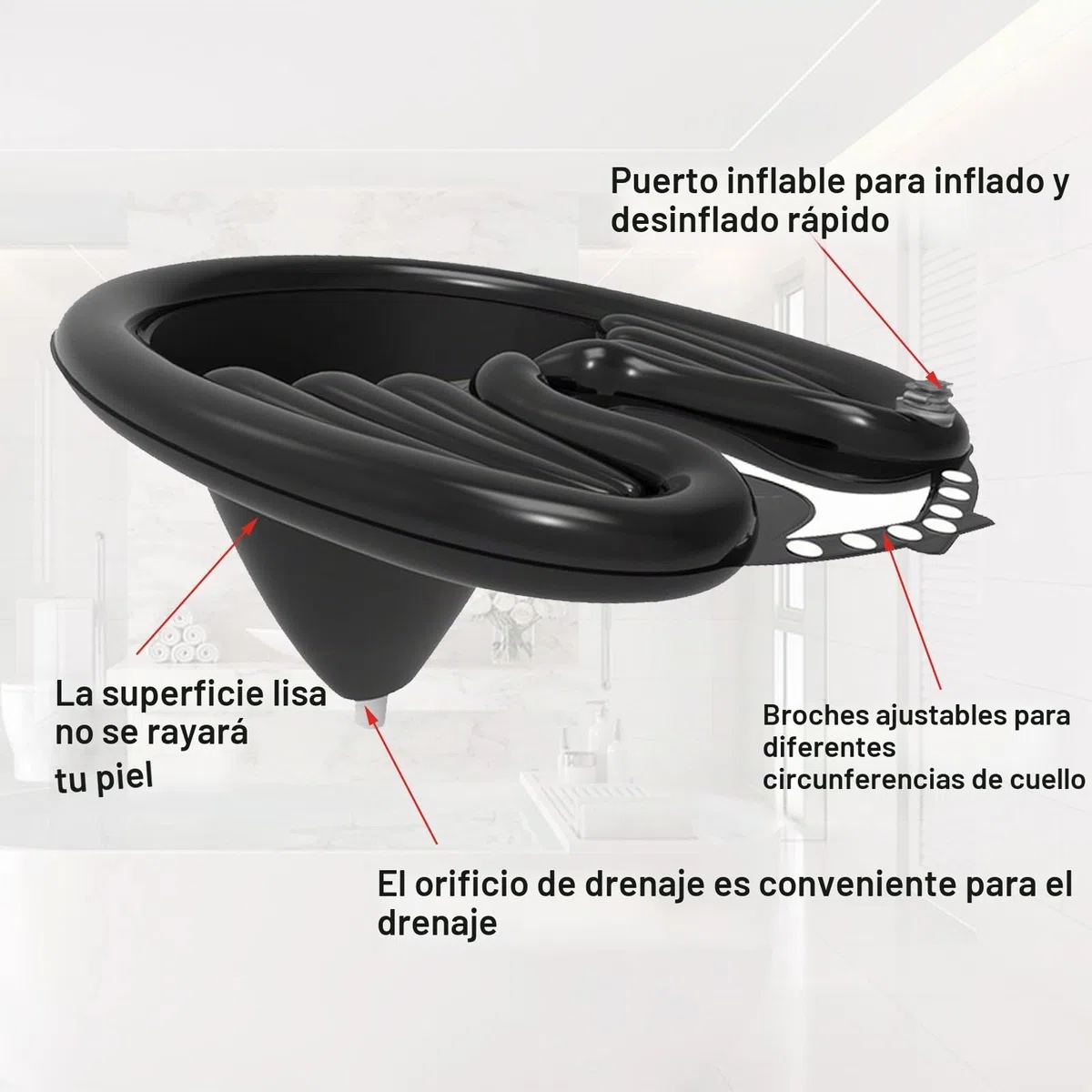 Lavabo portátil de PVC, plegable, para ancianos, discapacitados, embarazadas, niños, personas mayores, en la cama y en casa (negro)
