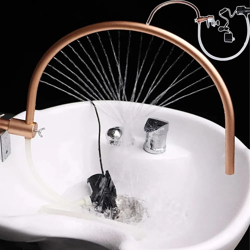 Dispositivo de terapia de cabeza de circulación de agua, estante de circulación de agua for peluquería de cabeza, equipo de spa de cabeza, grifo de lavabo de spa con hebilla de cierre de metal