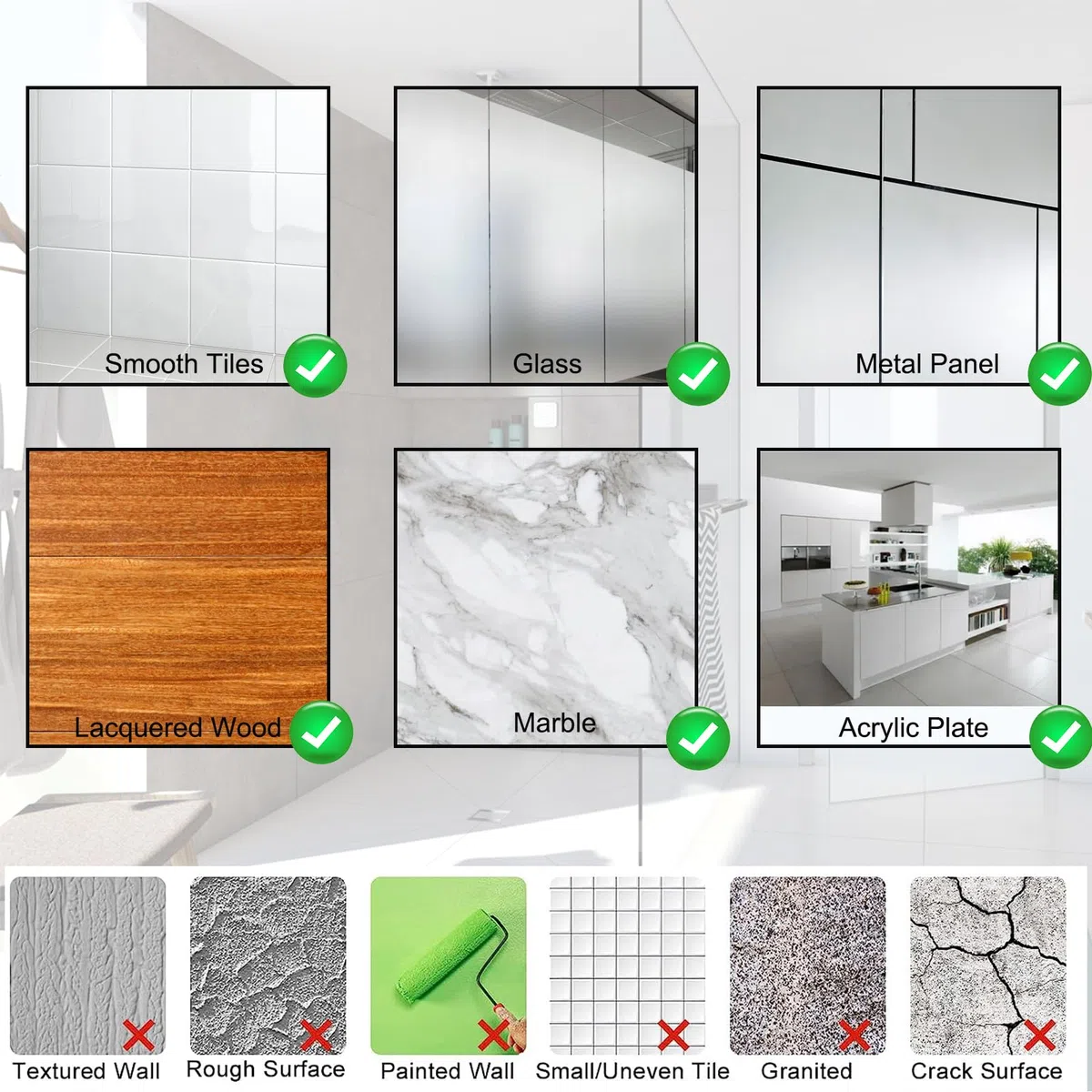 Asideros para personas mayores, soporte de ducha sin taladrar, mango de ducha extraíble, andador para ancianos en el baño, 2 unidades
