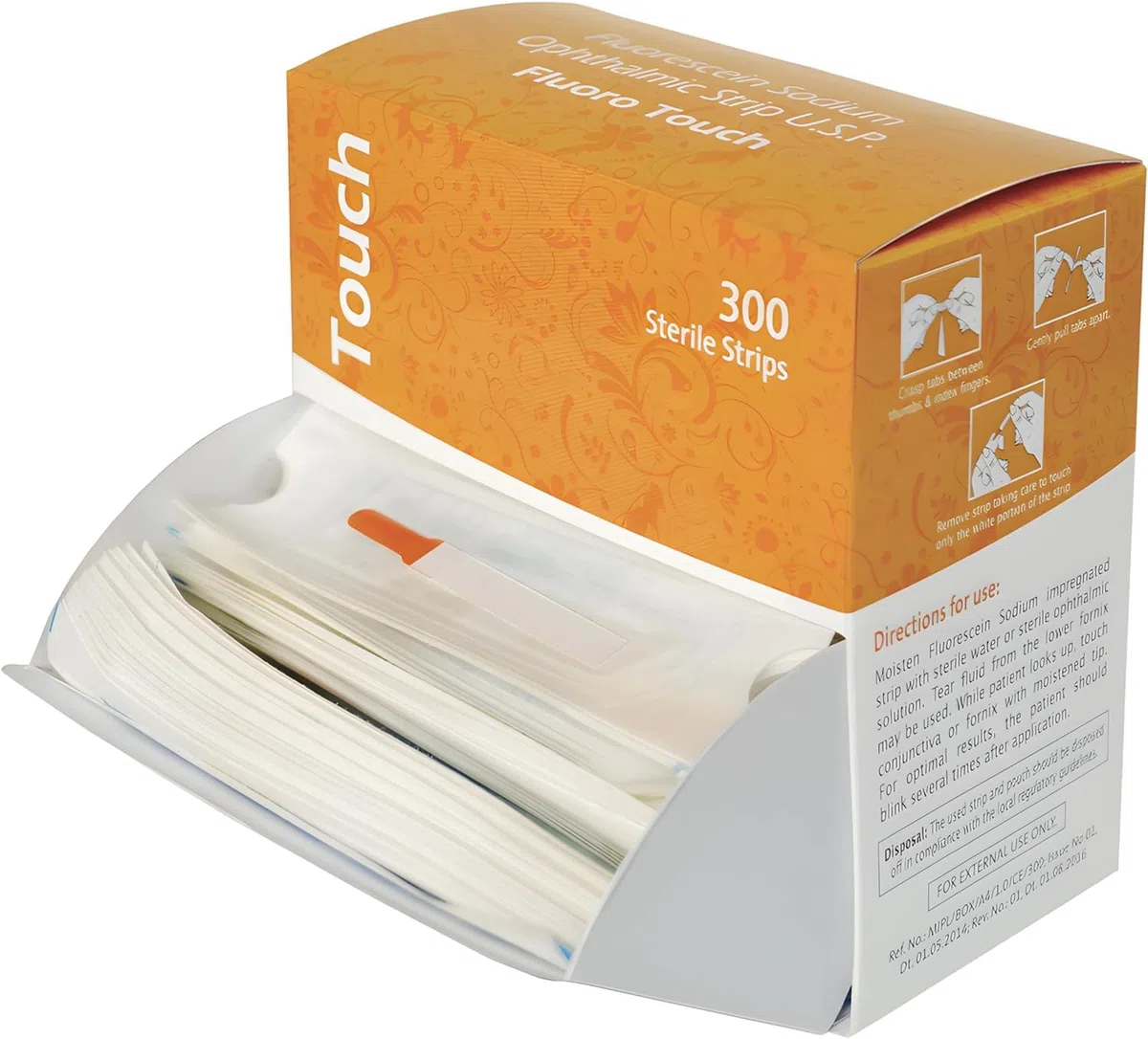Tiras táctiles de flúor oftálmico 300 tiras