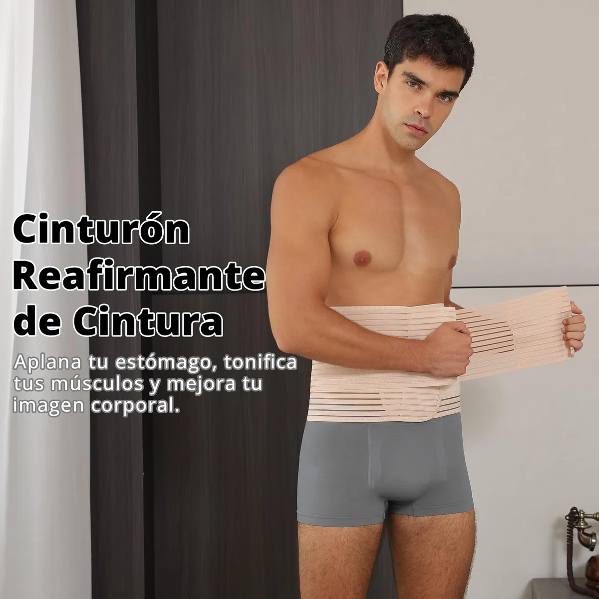 Channo Faja Lumbar Hombre y Mujer: Soporte de Espalda Columna y Alivio Dolor para Lesiones Trabajo Carga de Peso - Cinturón para Lumbares con Velcro Ajuste Doble y Varillas (Pack de 1 Vison XL)