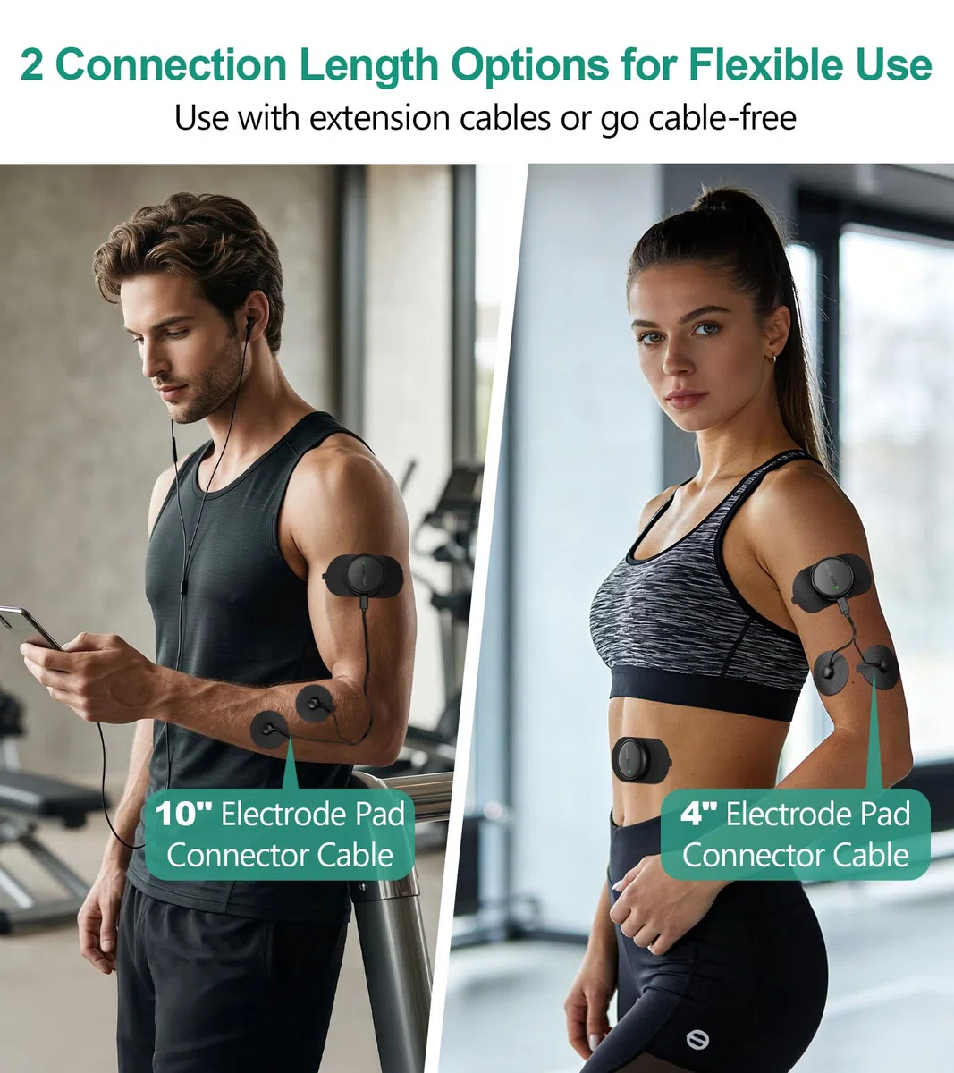 Medcursor Estimulador muscular TENS — Dispositivo EMS inalámbrico 3 en 1 de doble canal, con control por aplicación y memoria de sesiones, 25 niveles de intensidad (Negro)