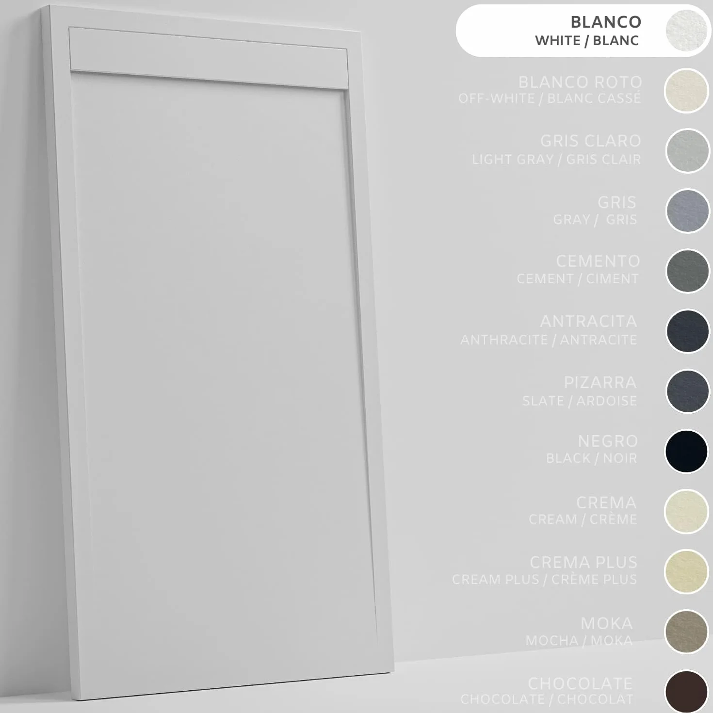 SoulHome Plato de Ducha Resina Blanco 160x90 Diseño Minimalista | Antideslizante C3, Extraplano, Resina y carga mineral, Textura Liso Piedra, Antibacteriano, Gel-coat, Incluye válvula desagüe