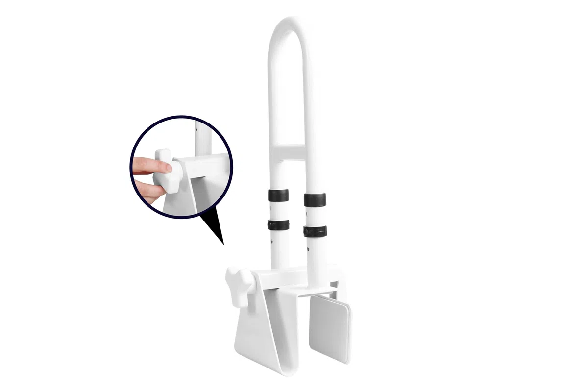 PEPE Mobility Asa Bañera Regulable (Borde Liso 5-14 cm), Agarraderas Baño para Mayores, Asa de Seguridad Baño