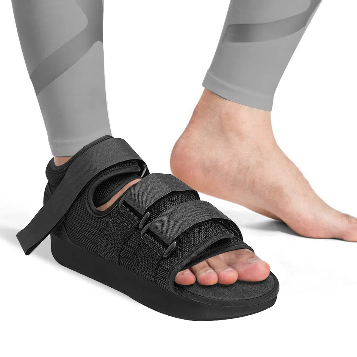 Zapato de recuperación de Post Op para caminar médico ajustable en el antepié y descargue el zapato curativo para postcirugía o soporte de operación pie roto juanetes de cirugía de dedo gordo roto (L)
