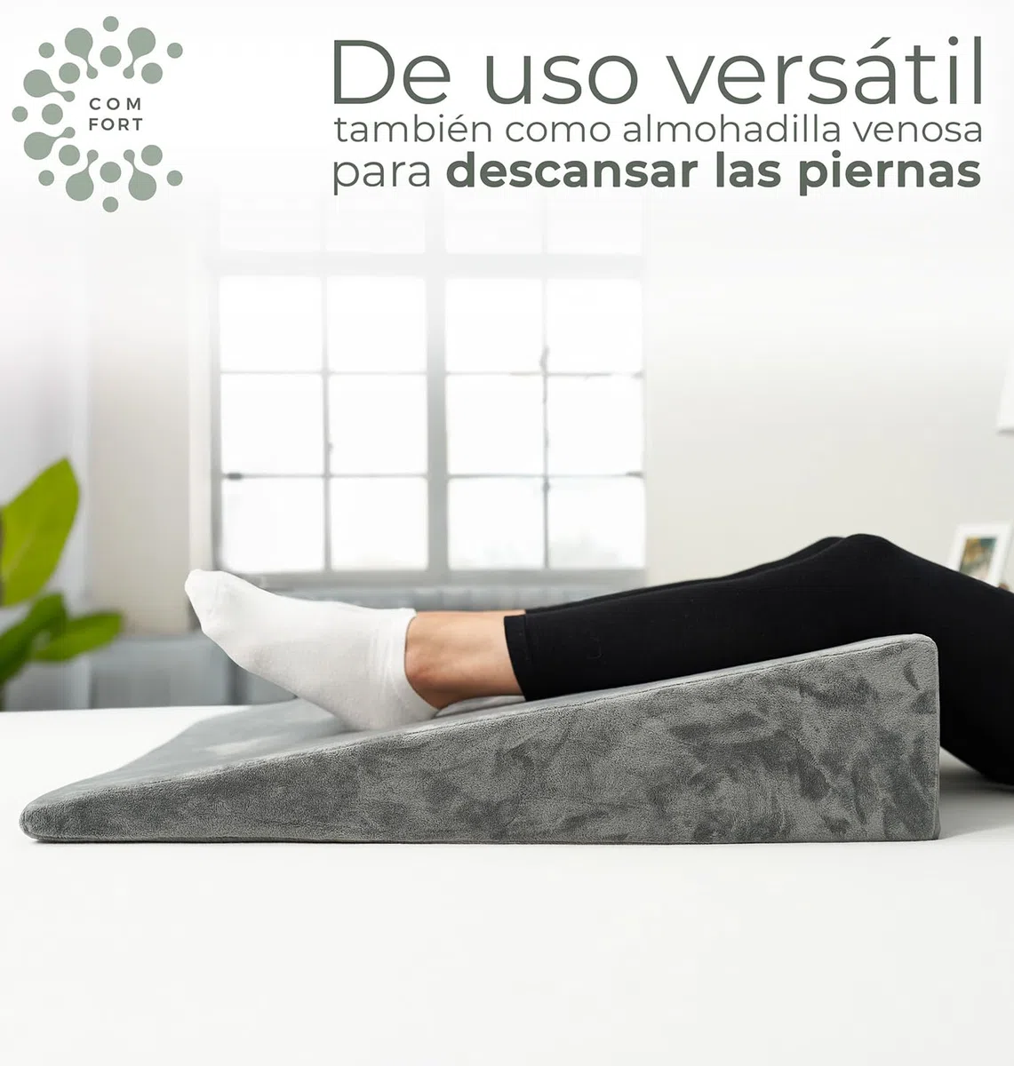 Well B4 Cojín cuña ergonómico para Cama y sofá, Almohada cuña [con 2 Zonas de reclinación], cojin Espalda, cómoda Almohada antirreflujo y cojín de Lectura para elevación del sueño o como Respaldo