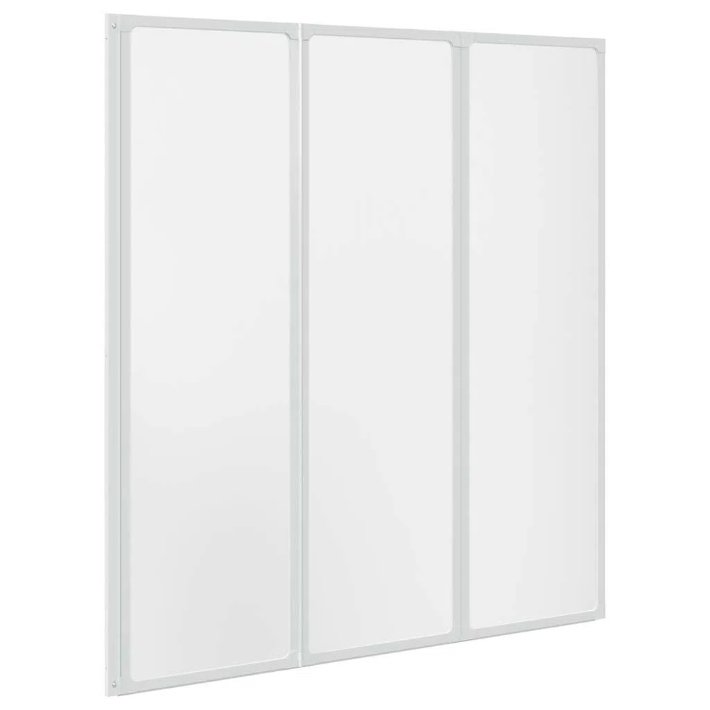 Pantalla de Ducha Bañera Pared de Ducha Pantalla de Vapor 141 x 132 cm 3 Paneles Plegables