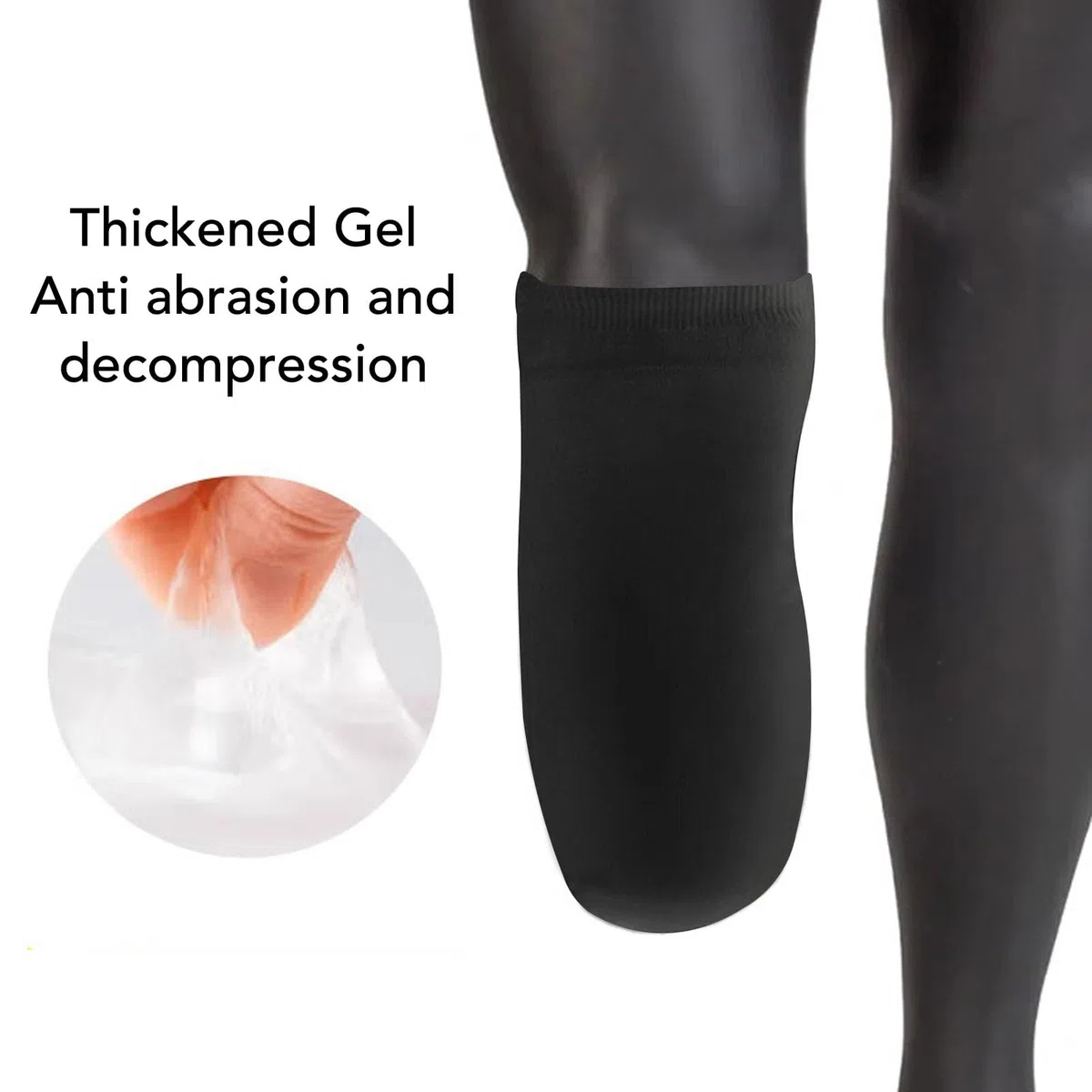 YUYTE Encogedores de Gel para Muñones Protésicos Calcetín para Amputados Funda de Gel Antideslizante a Prueba de Agua con Amortiguación Avanzada para Protección de Piernas Ajuste